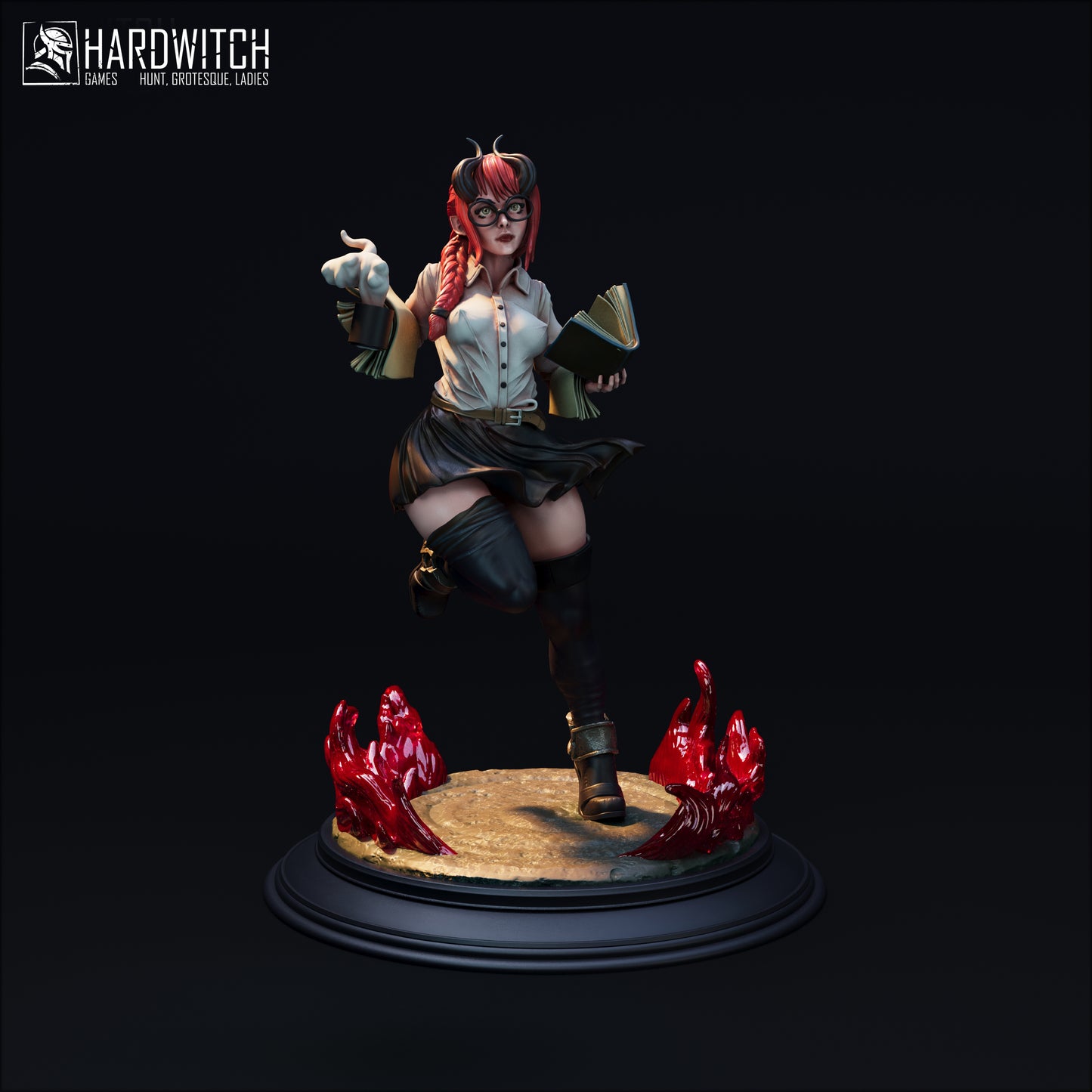 Figurka Lilith Arkane – Fortuna Magica | demoniczna bibliotekarka fantasy | miniatura kolekcjonerska 32 mm / 75 mm / 120 mm (HardWitch Games)