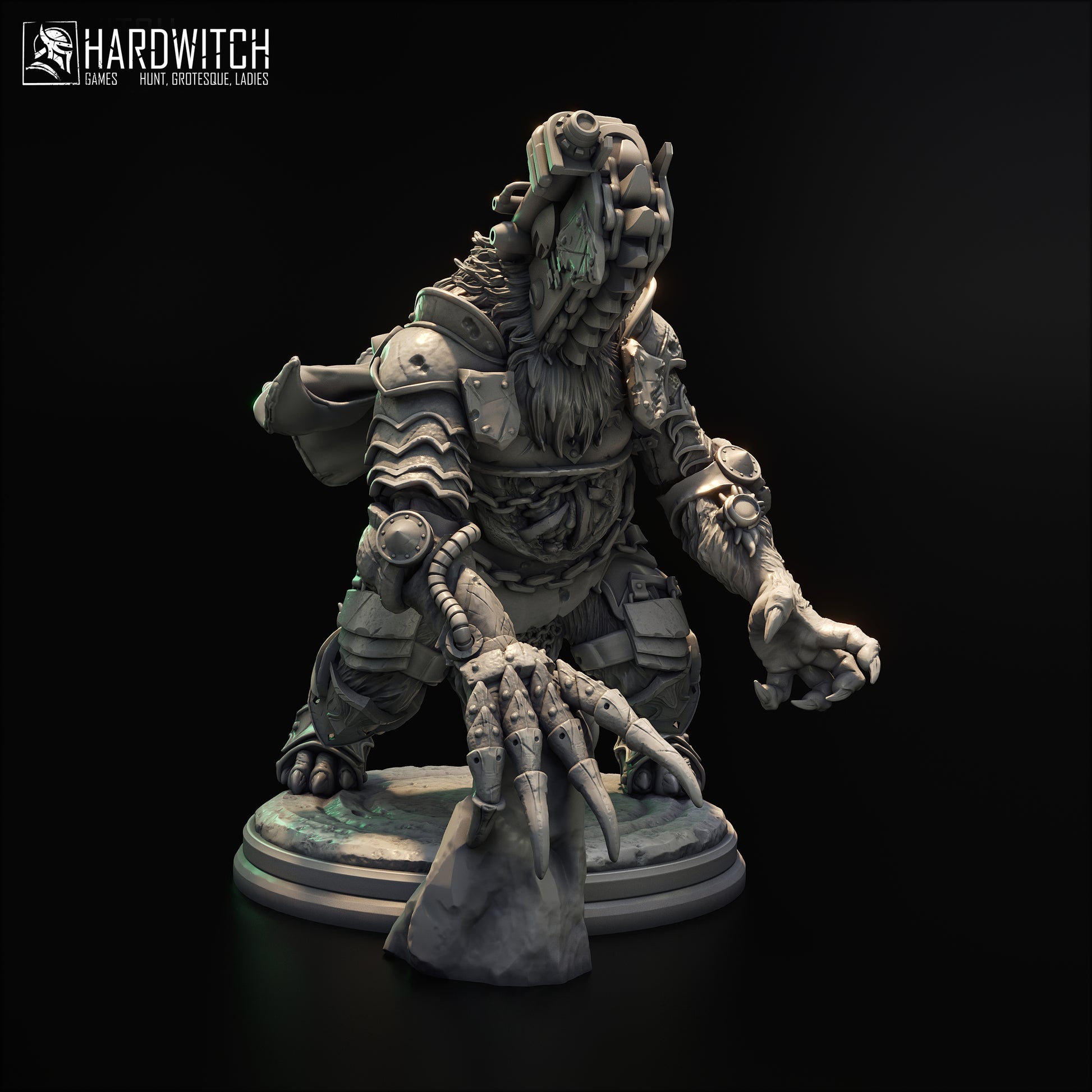 Warbeast grimdark figurka Trench Crusade 32 mm widok z boku