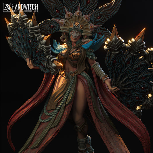 Figurka Farida Saahor – Magarid Forest | kapłanka fantasy z wachlarzami | miniatura kolekcjonerska 32 mm / 75 mm / 100 mm (HardWitch Games)