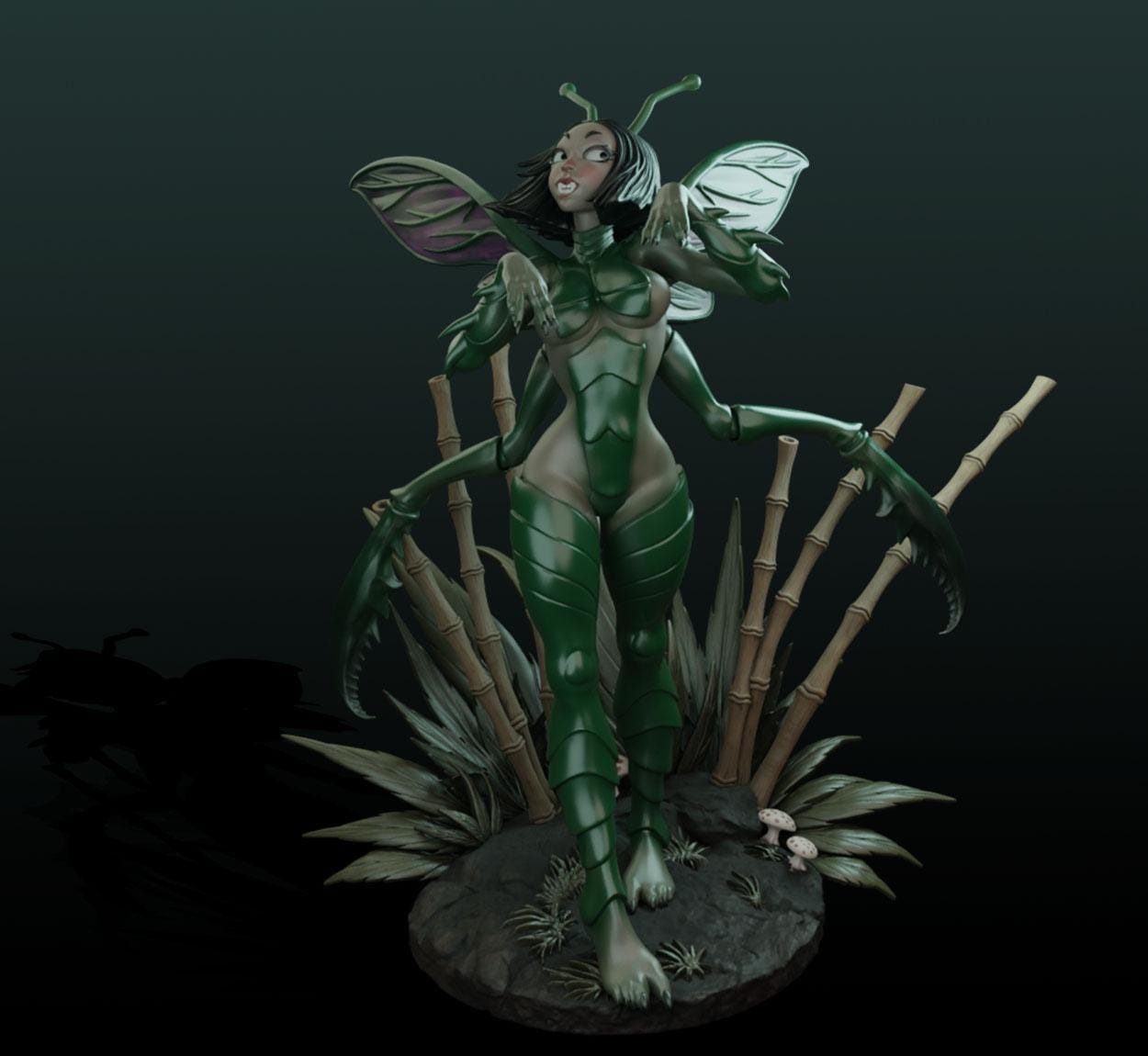 Hiereia Mantis – figurka dark fantasy 3D od Mythologic Arts