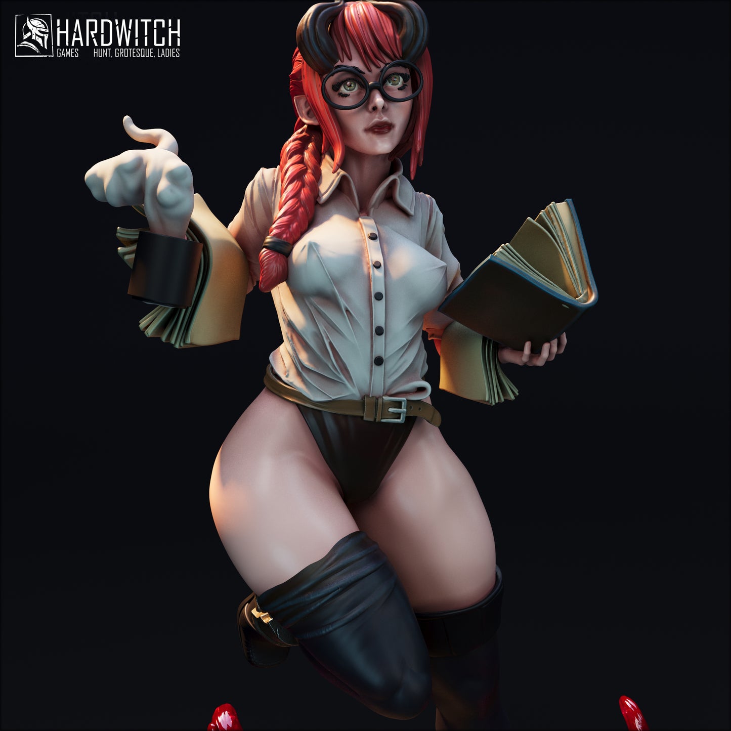 Figurka Lilith Arkane – Fortuna Magica | demoniczna bibliotekarka fantasy | miniatura kolekcjonerska 32 mm / 75 mm / 120 mm (HardWitch Games)