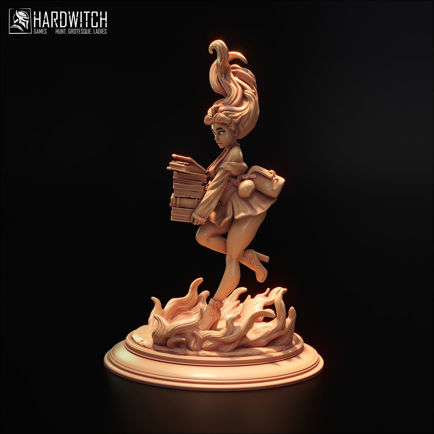 Figurka Kamila Sarada – Fortuna Magica | czarownica–uczennica fantasy | miniatura kolekcjonerska 75 mm / 120 mm (HardWitch Games)