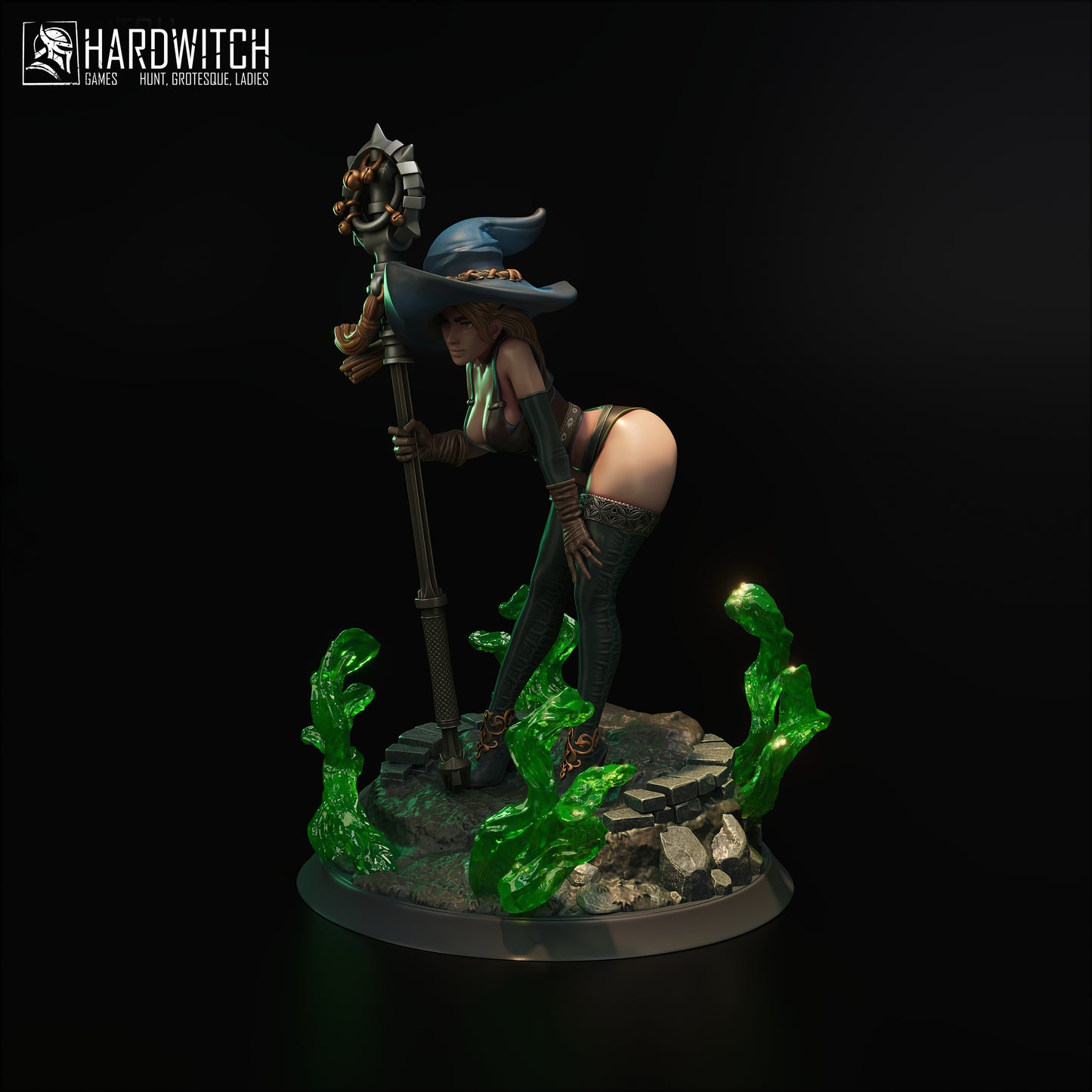 Figurka Brietta Stax – Fortuna Magica | czarownica fantasy | miniatura kolekcjonerska 75 mm / 120 mm (HardWitch Games)
