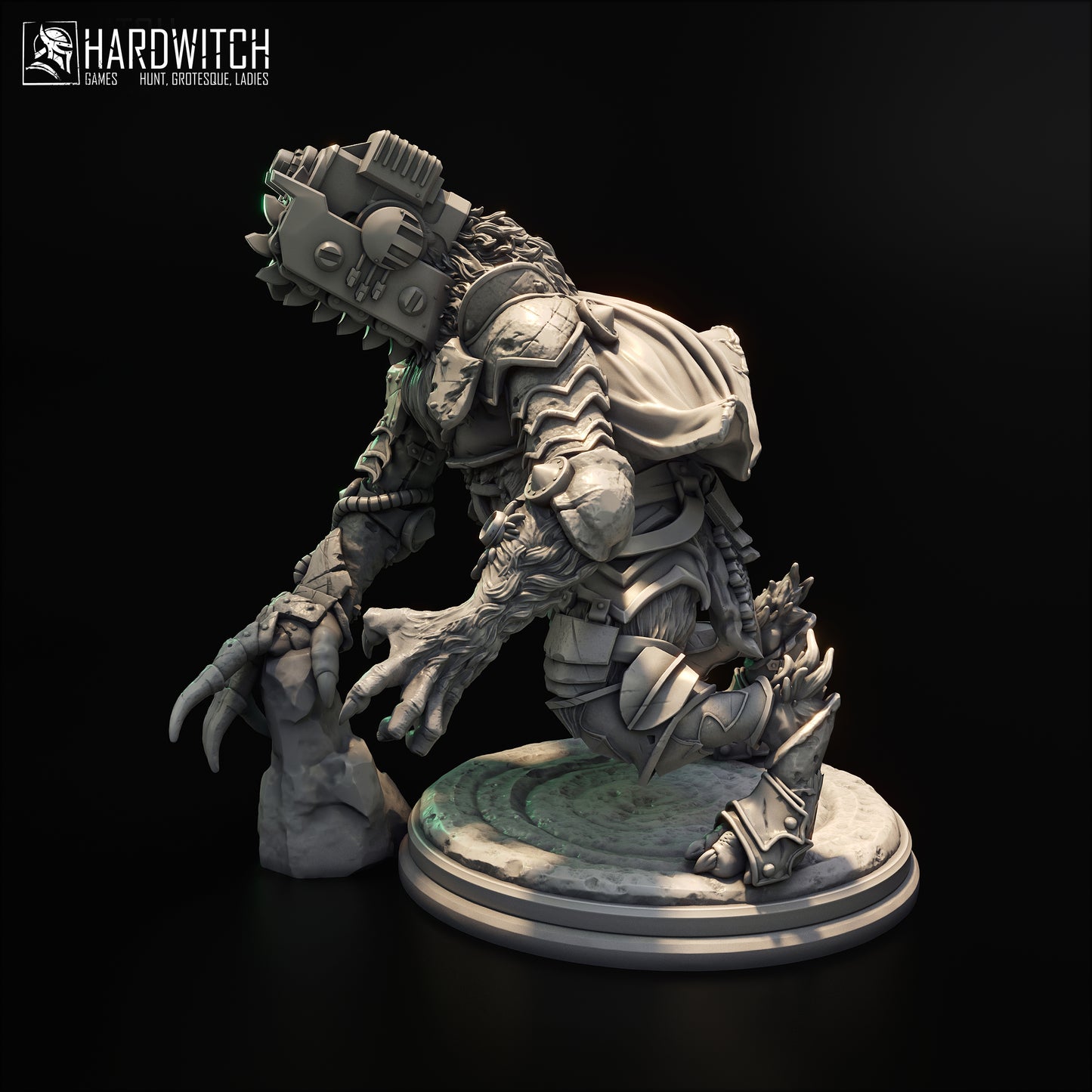 Warbeast grimdark figurka Trench Crusade 32 mm widok z boku