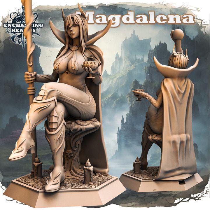 Magdalena – figurka czarodziejki fantasy 3D z serii Enchanting Realms, 180 mm, widok z przodu