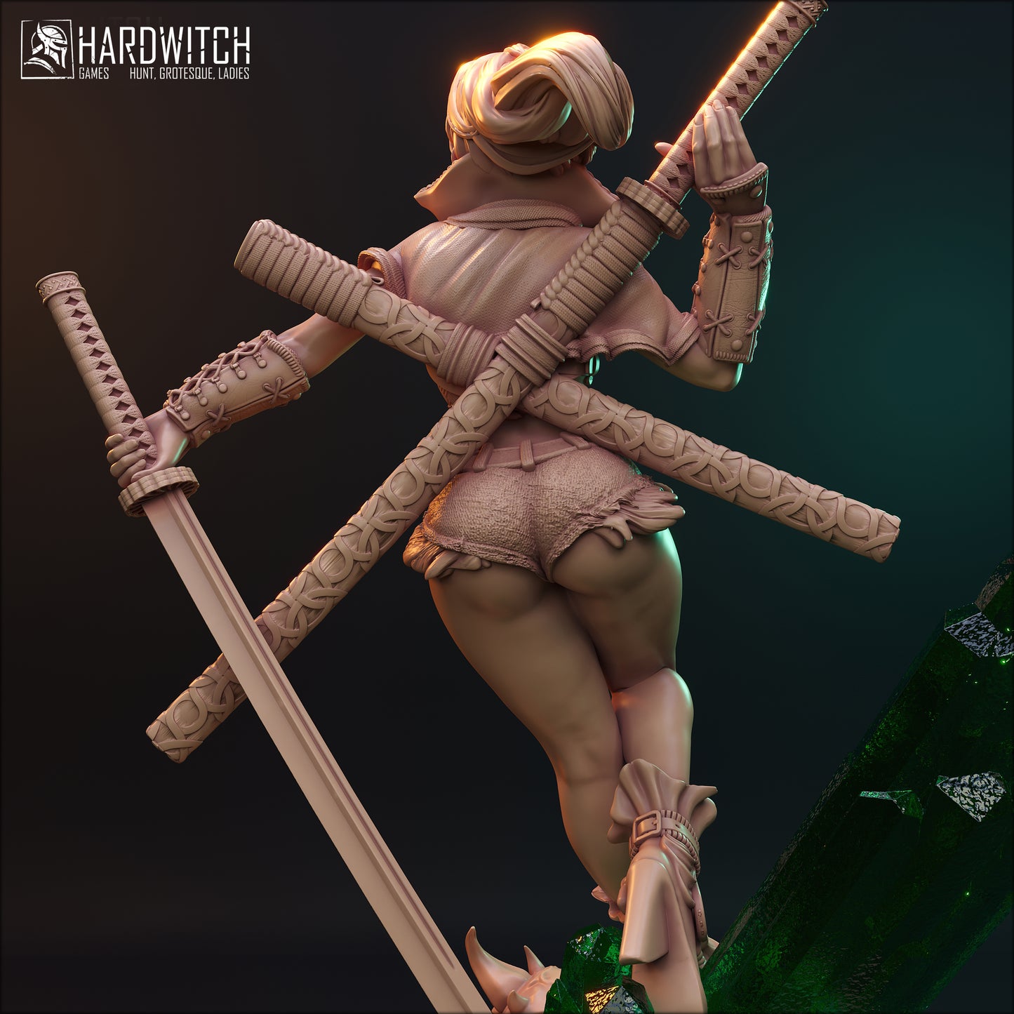 Figurka Akida – HardWitch Games | wojowniczka samuraj fantasy | miniatura kolekcjonerska 32 mm / 75 mm / 100 mm