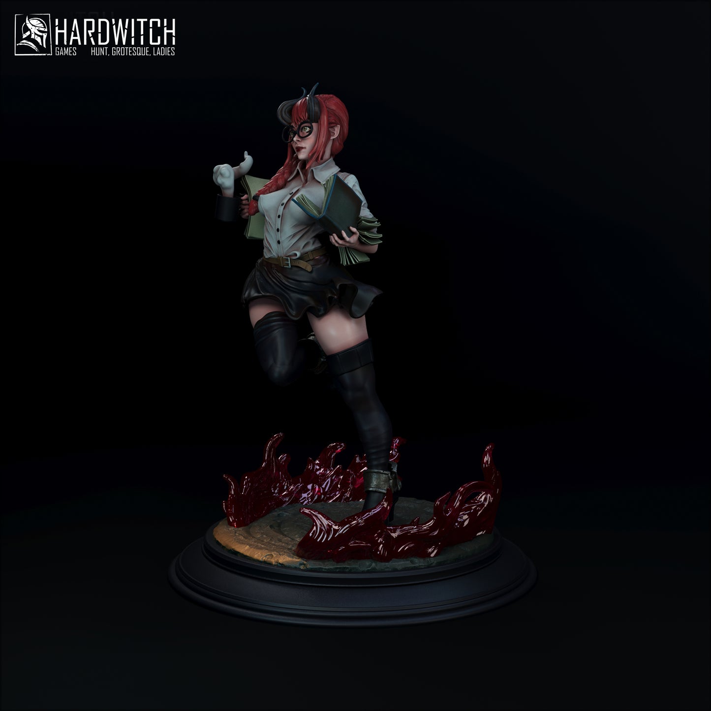 Figurka Lilith Arkane – Fortuna Magica | demoniczna bibliotekarka fantasy | miniatura kolekcjonerska 32 mm / 75 mm / 120 mm (HardWitch Games)