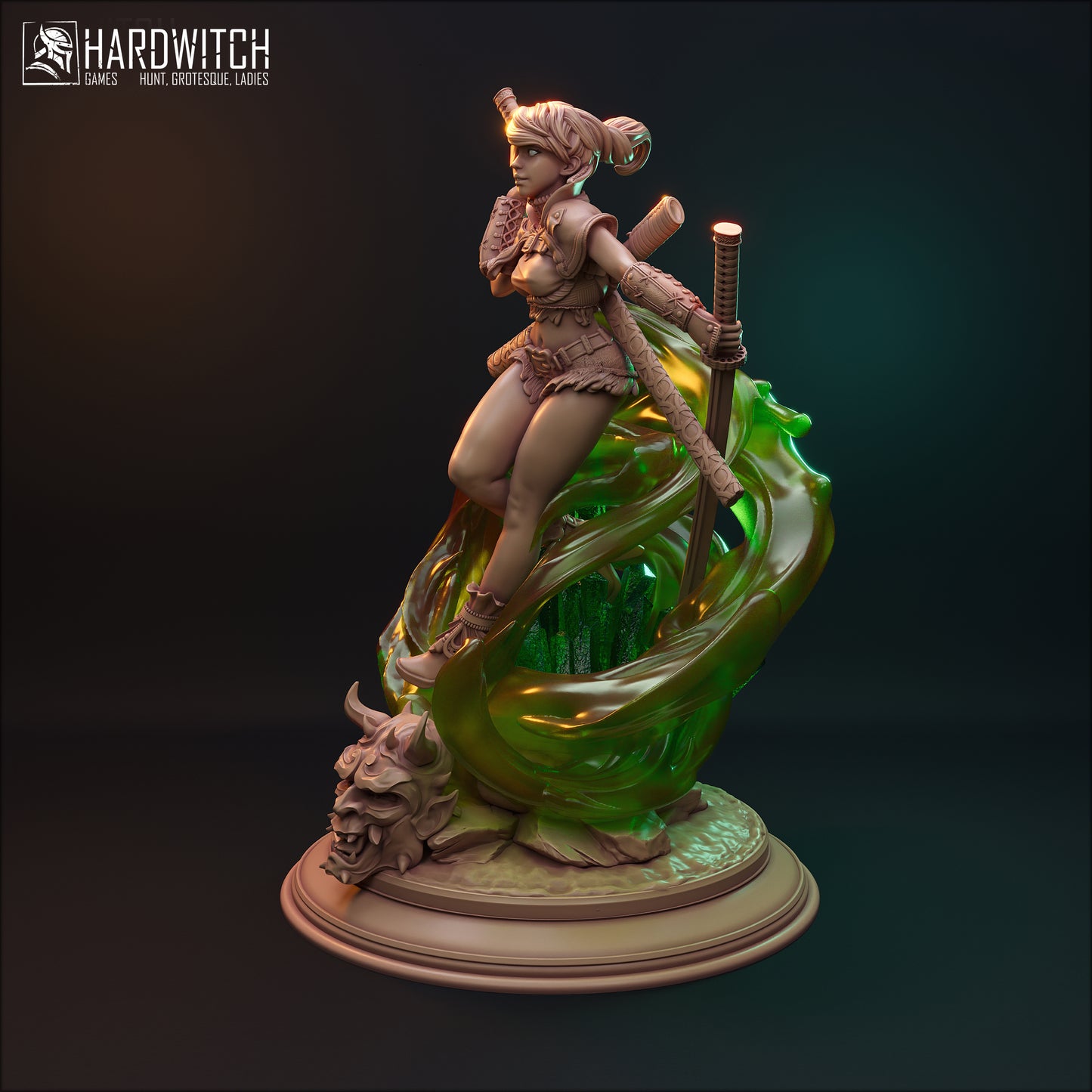 Figurka Akida – HardWitch Games | wojowniczka samuraj fantasy | miniatura kolekcjonerska 32 mm / 75 mm / 100 mm