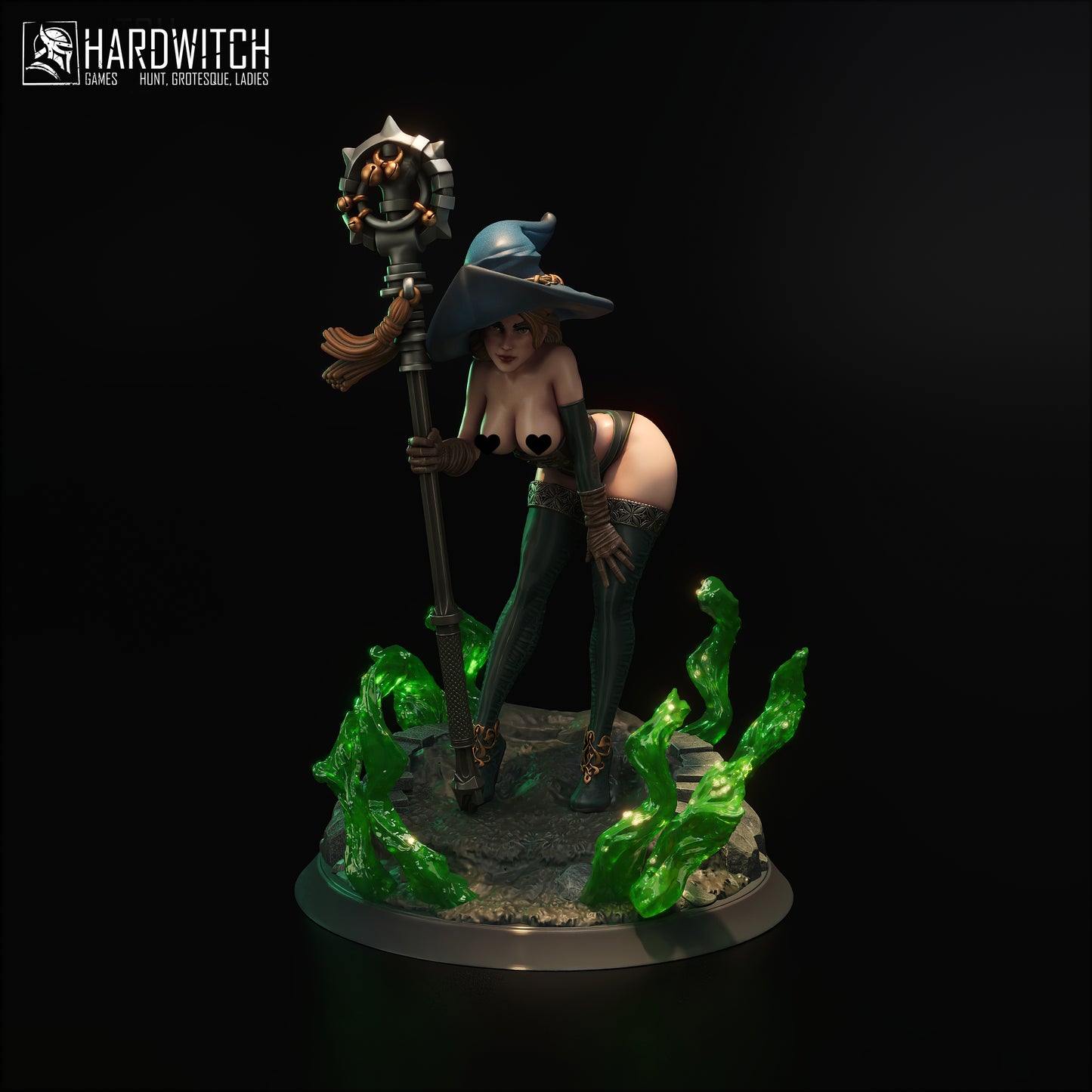 Figurka Brietta Stax – Fortuna Magica | czarownica fantasy | miniatura kolekcjonerska 75 mm / 120 mm (HardWitch Games)