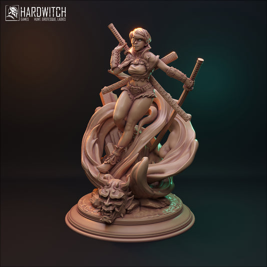 Figurka Akida – HardWitch Games | wojowniczka samuraj fantasy | miniatura kolekcjonerska 32 mm / 75 mm / 100 mm