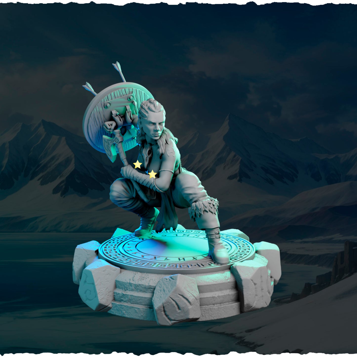 Agnes – figurka wojowniczki północy z toporem i tarczą