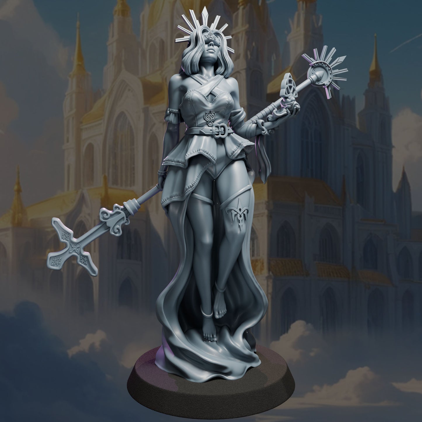 Aurora painted fantasy cleric miniature 75mm by Black Bird Miniatures