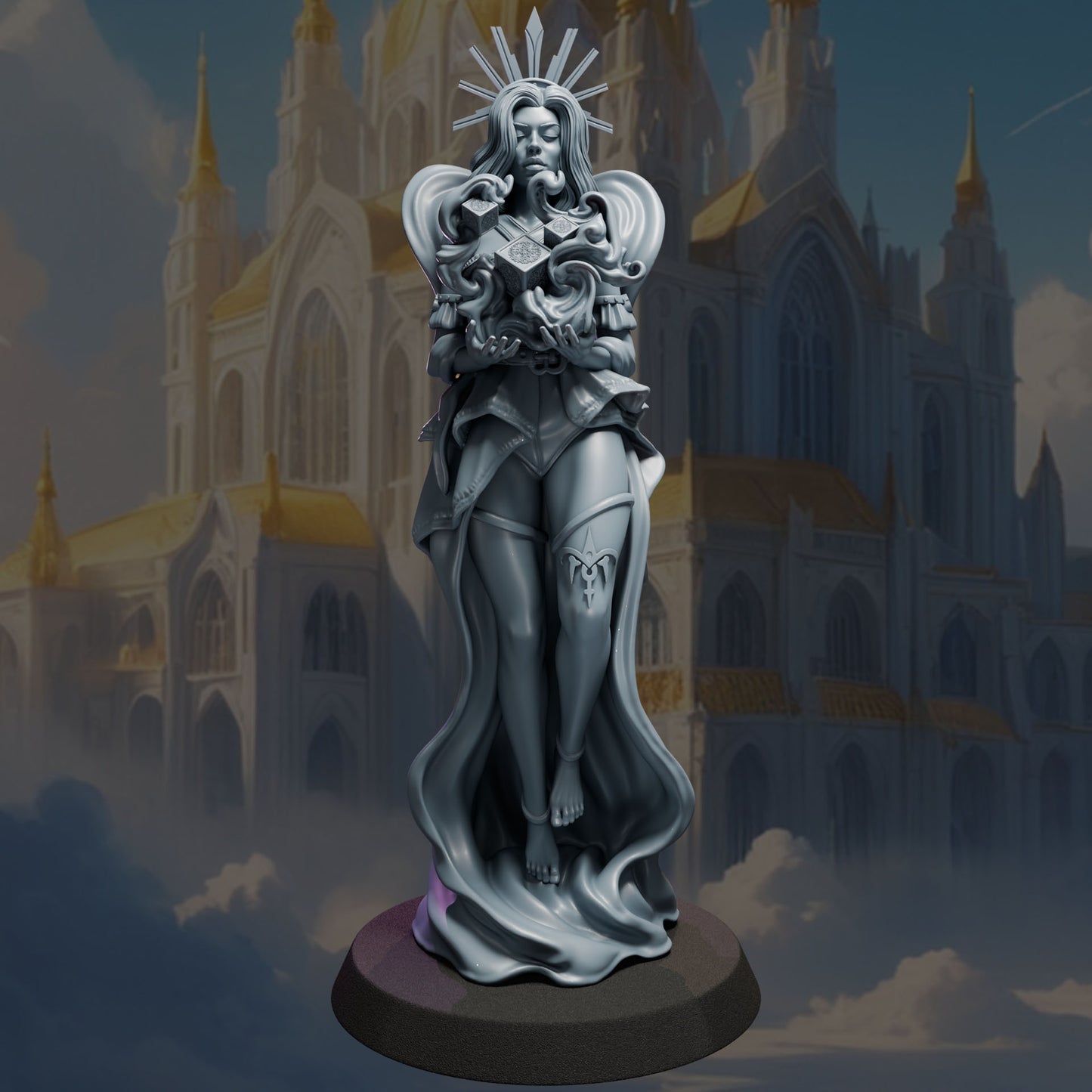 Aurora painted fantasy cleric miniature 75mm by Black Bird Miniatures