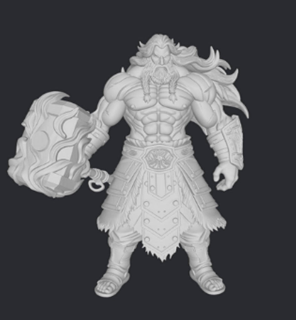 Hefajstos 3DFactory – żywiczna figurka anime boga ognia, widok z przodu