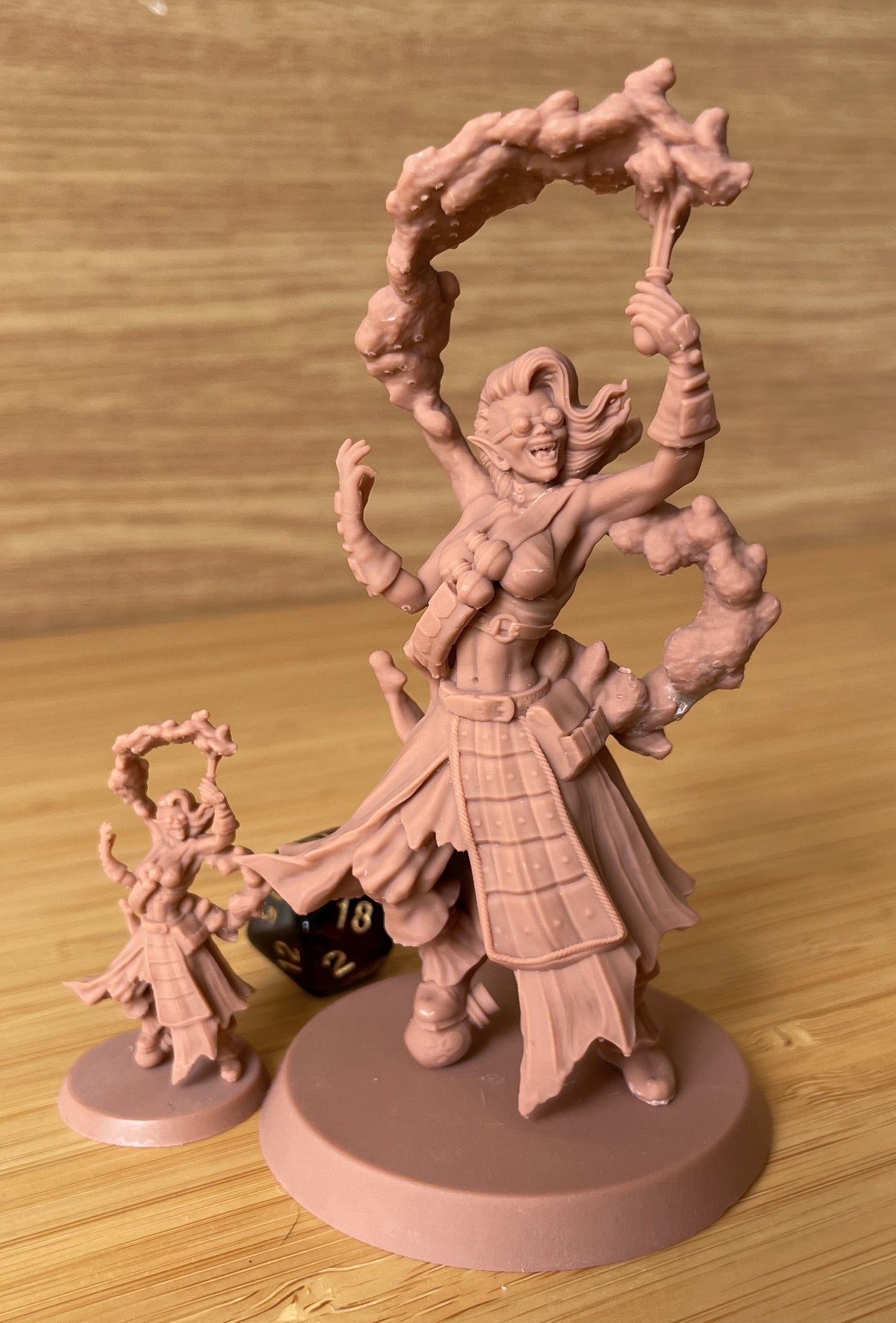 Bramka painted female goblin engineer miniature 75mm by Black Bird Miniatures