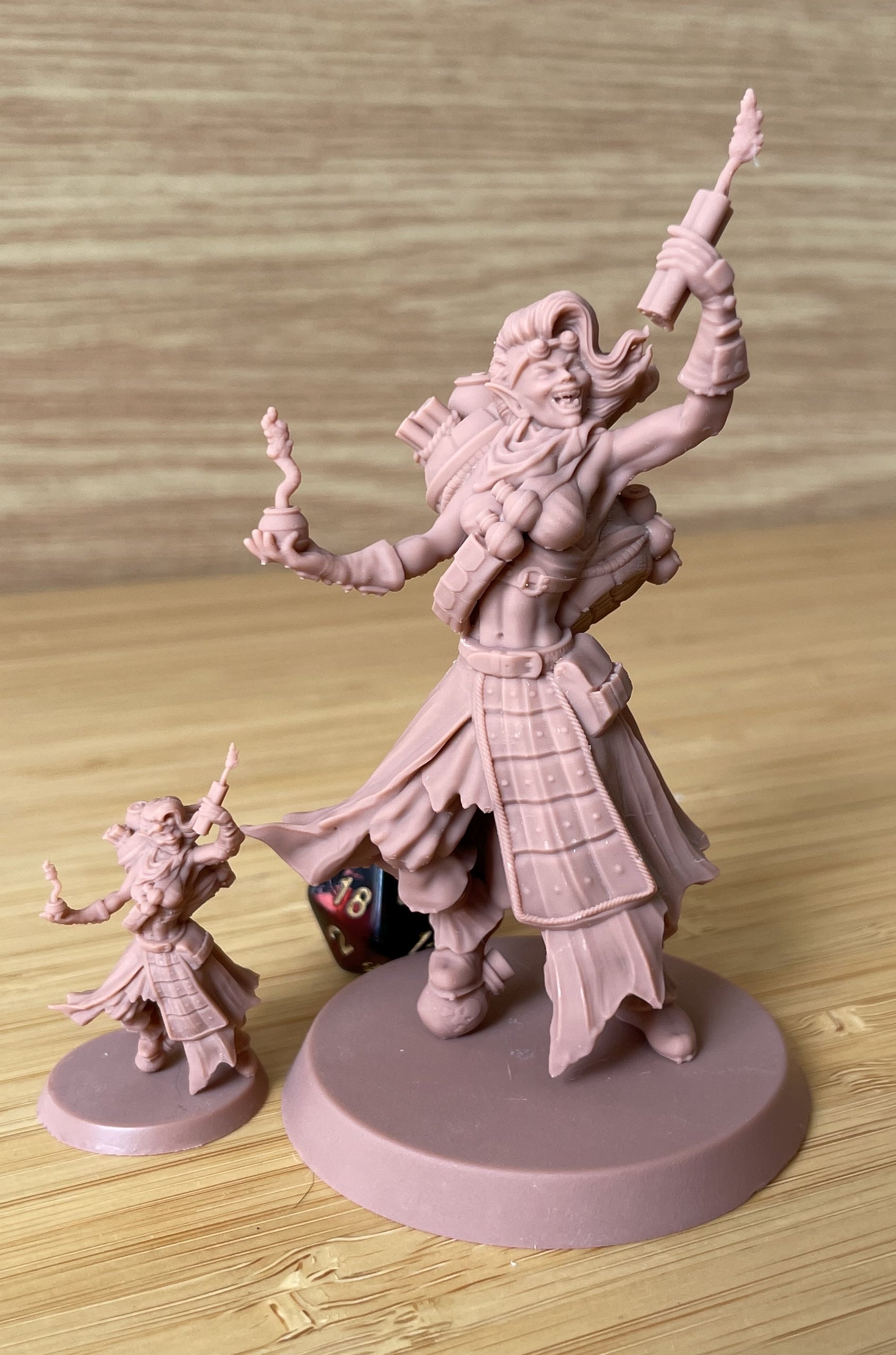 Bramka painted female goblin engineer miniature 75mm by Black Bird Miniatures