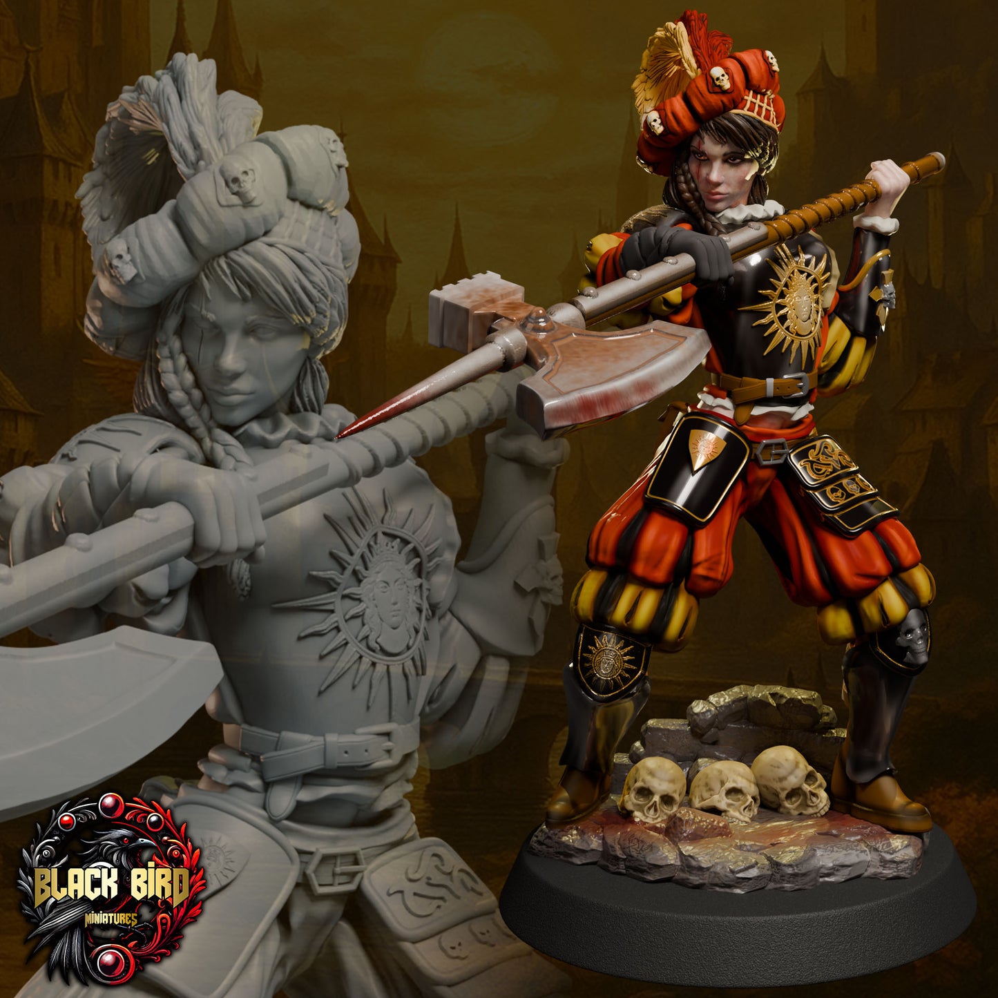 Skara – Collectible Figure 32mm / 75mm | Black Bird Miniatures – Ladies of the Dark 2