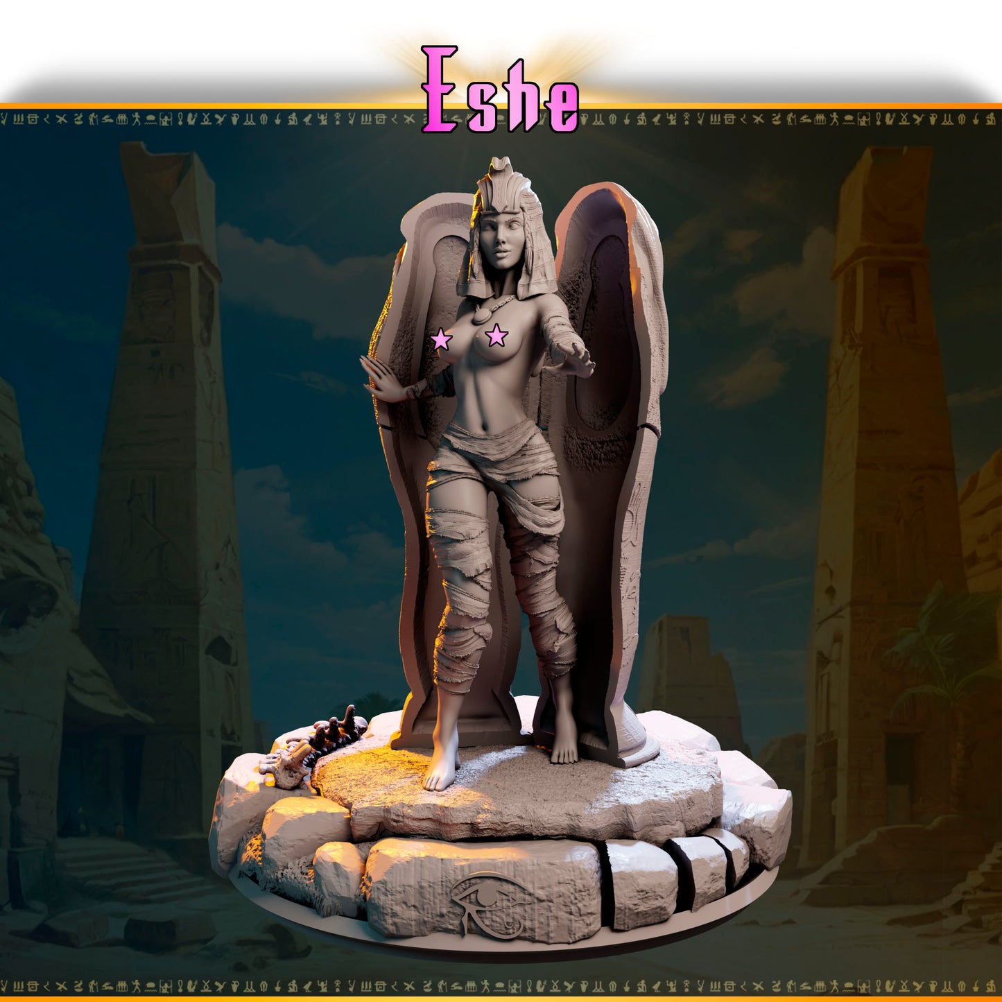 Eshe – Strażniczka Grobowca — figurka z rozpostartymi skrzydłami, skala 32 mm