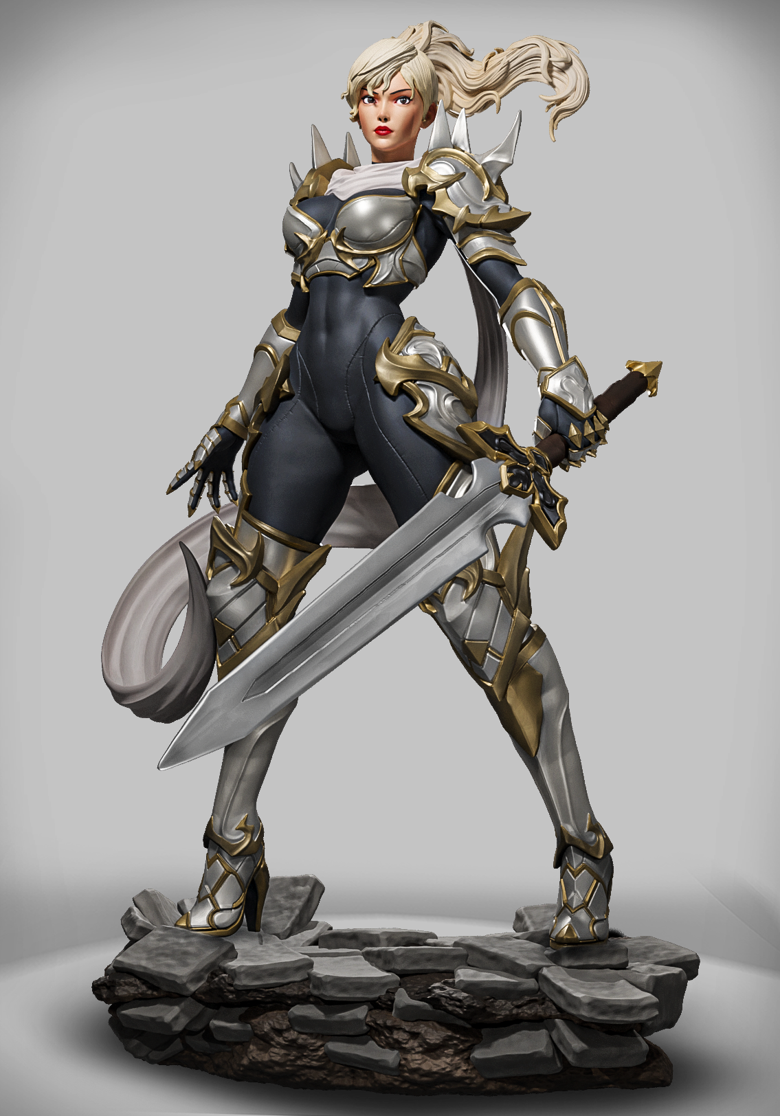 Elemental Knight – widok pełny, figurka fantasy z mieczem