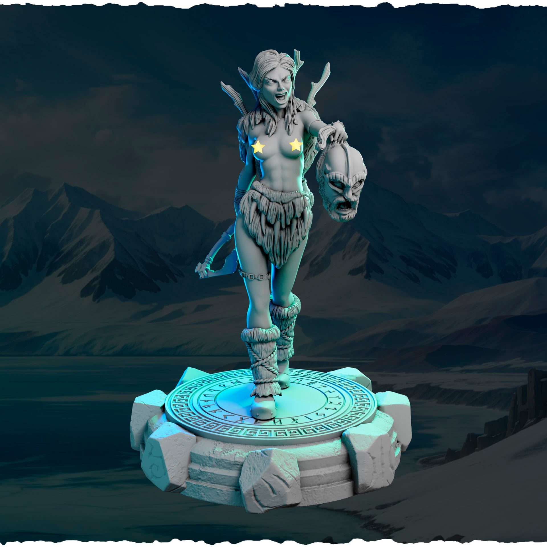 Północna Tropicielka z Trofeum — podstawka z runami