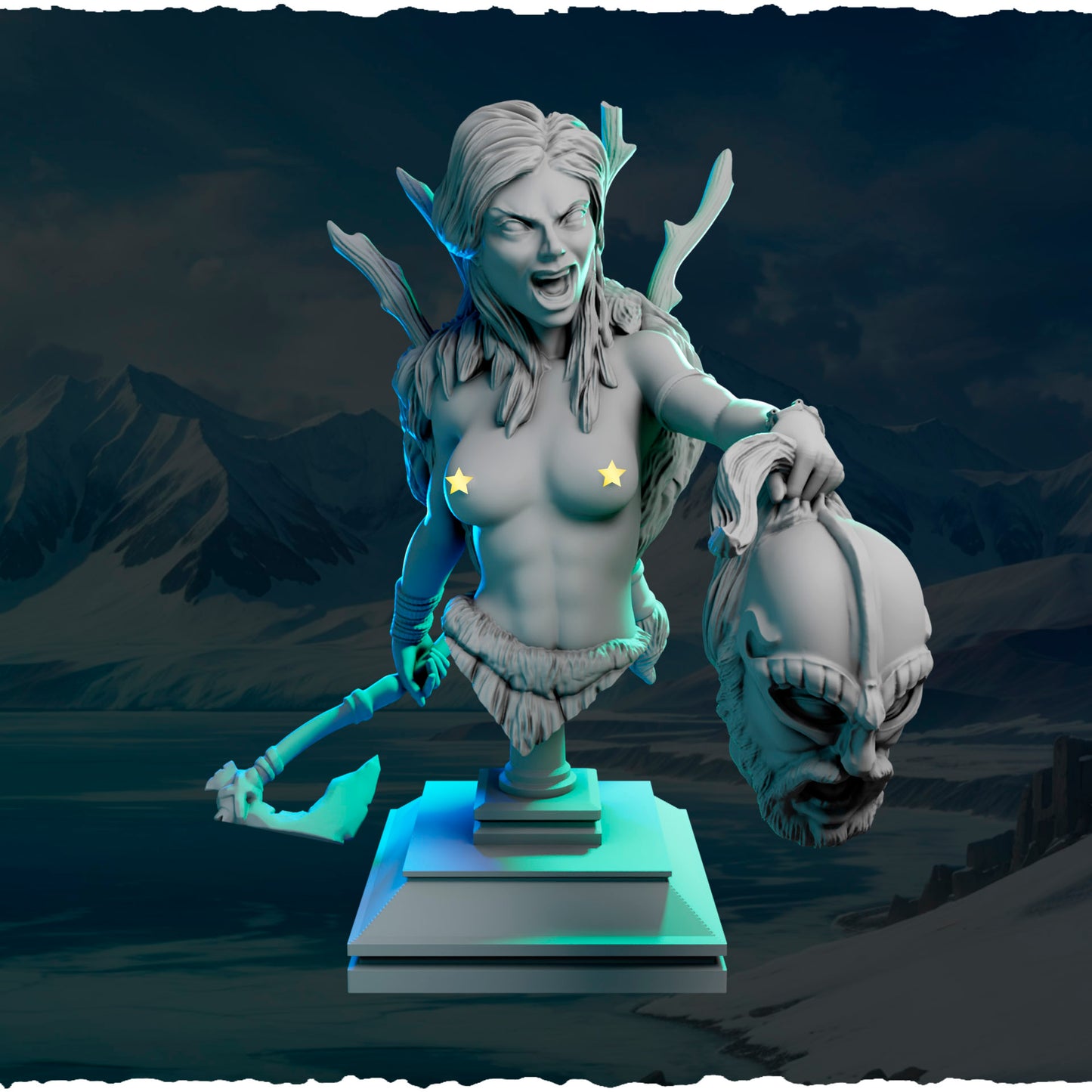 Północna Tropicielka z Trofeum — podstawka z runami