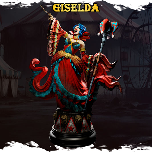 Giselda 1.jpg – „Giselda – figurka w stylu mrocznego cyrku, wersja surowa, Black Bird Miniatures”