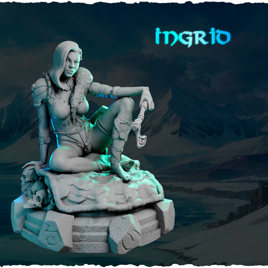 Północna Wojowniczka Ingrid — figurka na ozdobnej podstawce