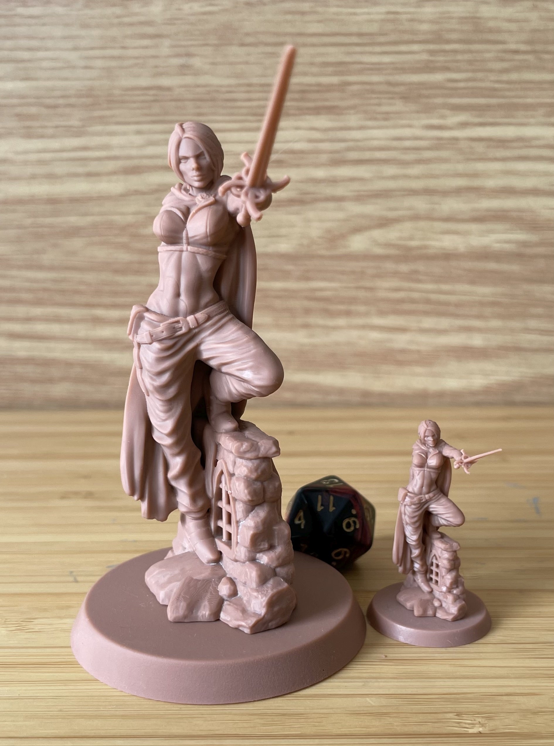 Kaelen painted fantasy hunter miniature 75mm by Black Bird Miniatures