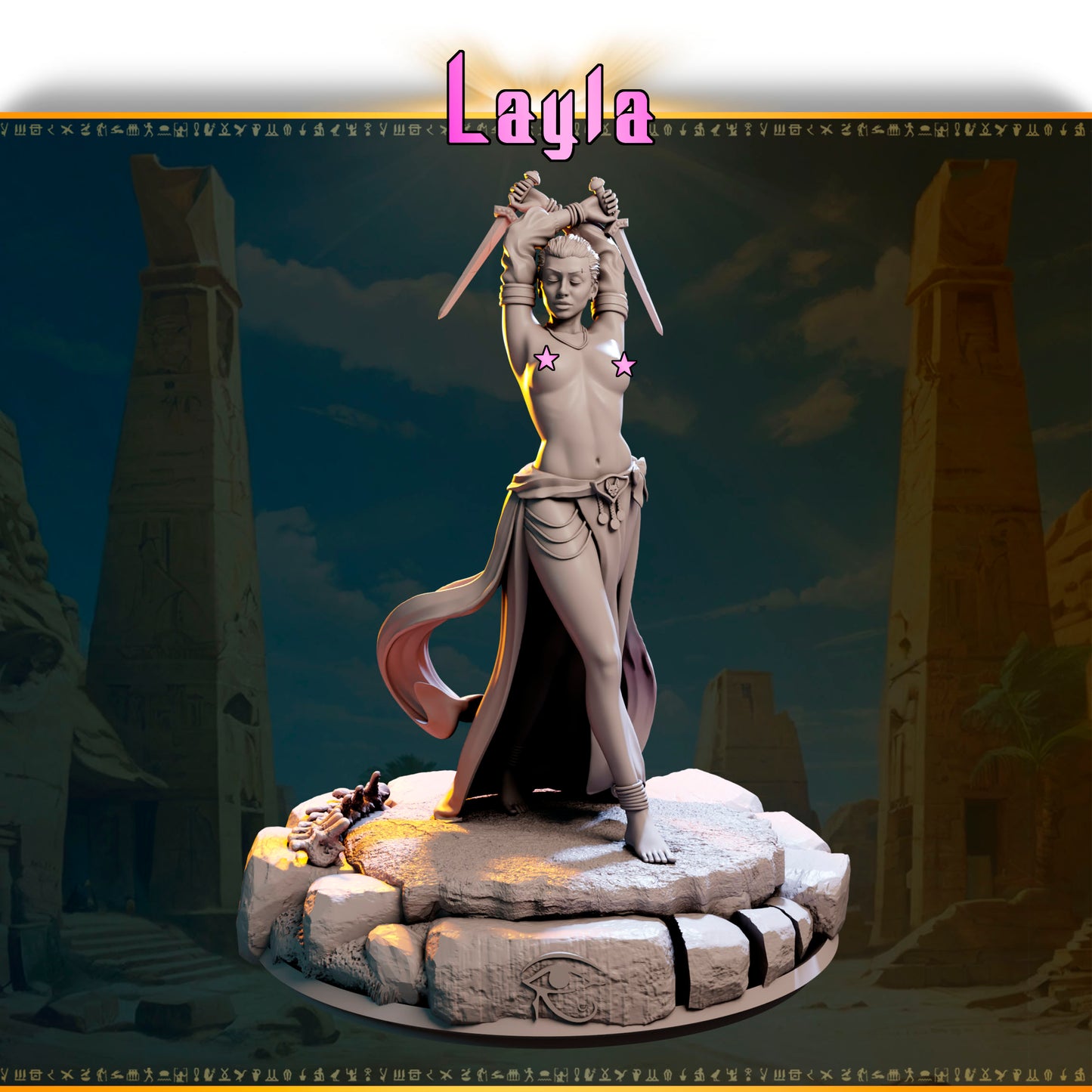 Layla – Tancerka Ostrzy — figurka z dwoma sztyletami, skala 32 mm