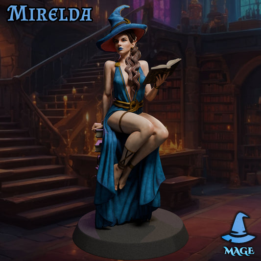 Mirelda painted mage miniature 75mm by Black Bird Miniatures