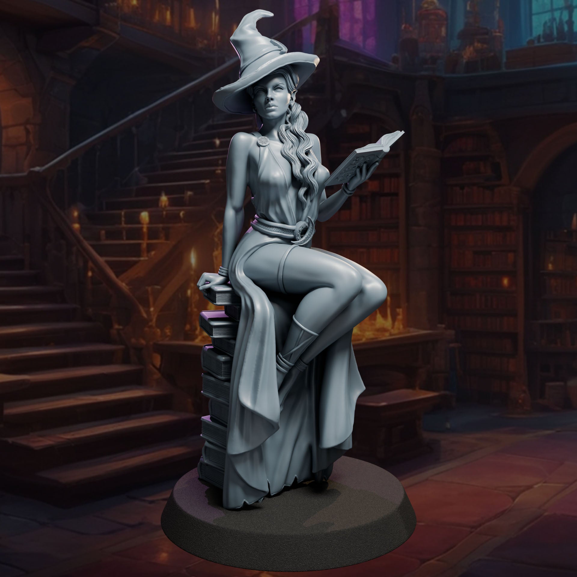 Mirelda painted mage miniature 75mm by Black Bird Miniatures