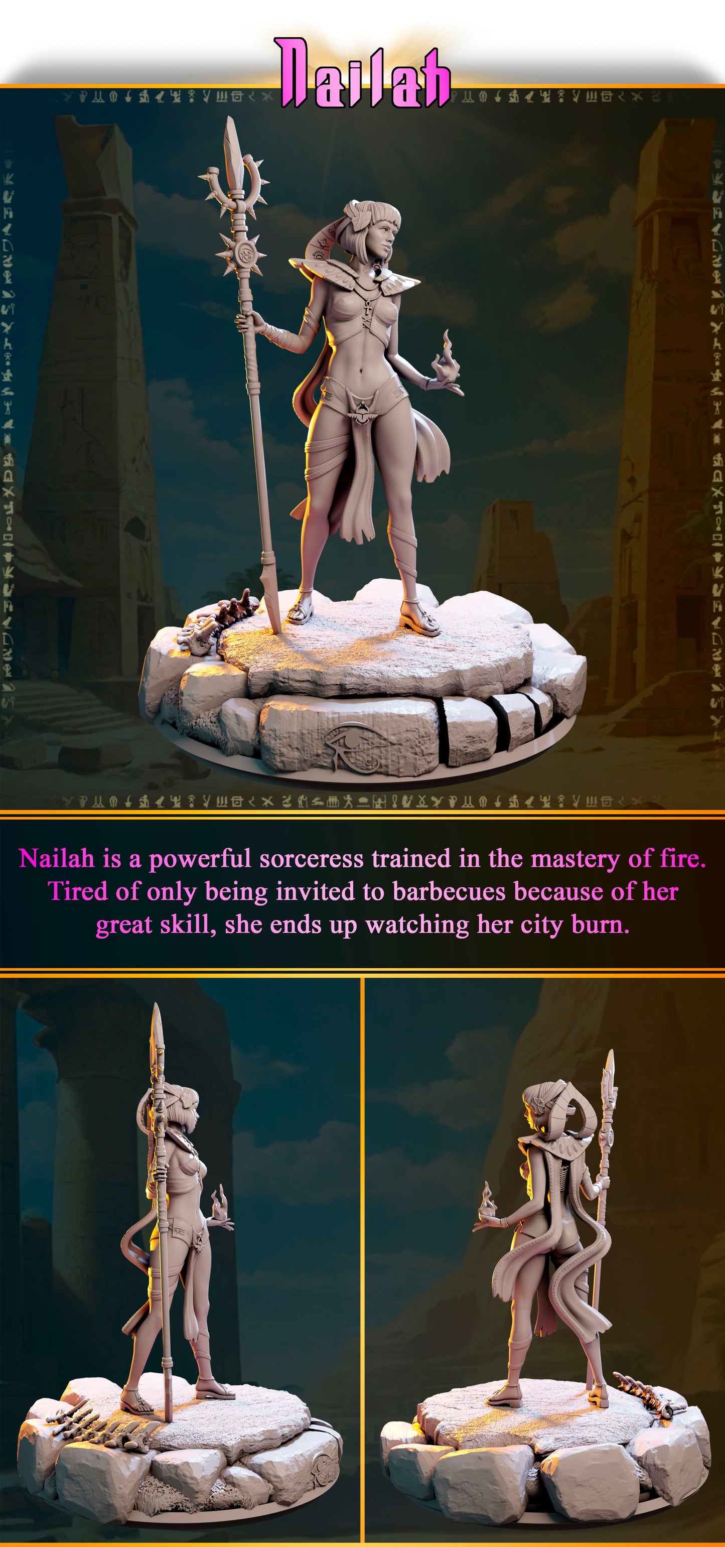 Nailah – Pani Ognia Pustyni 32 mm / 75 mm | Black Bird Miniatures | Ladies of the Desert