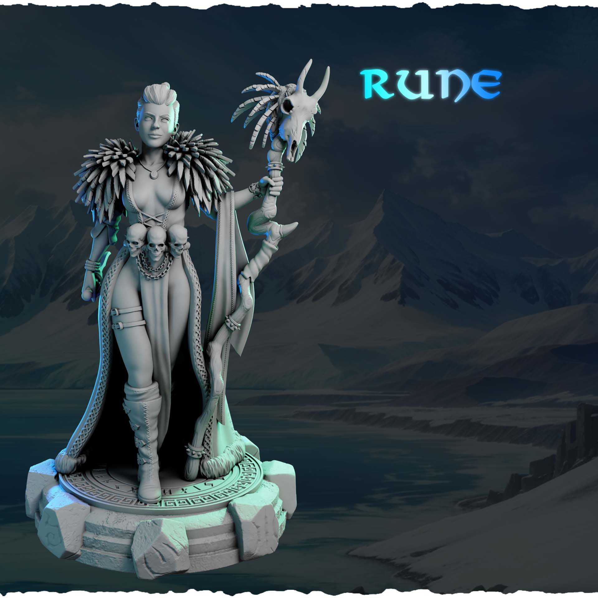 Północna Szamanka z Berłem Czaszki — runiczna podstawka