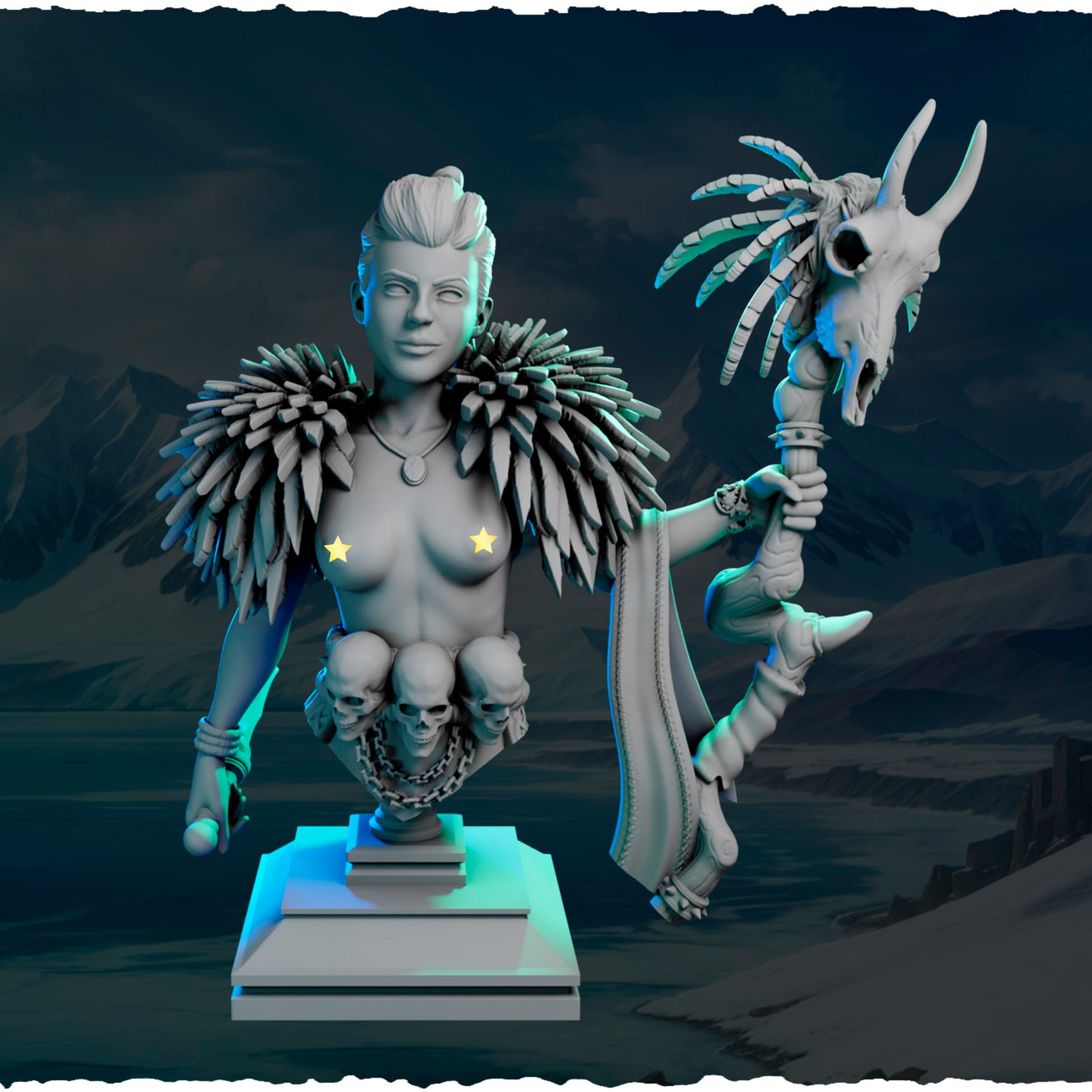 Północna Szamanka z Berłem Czaszki — runiczna podstawka