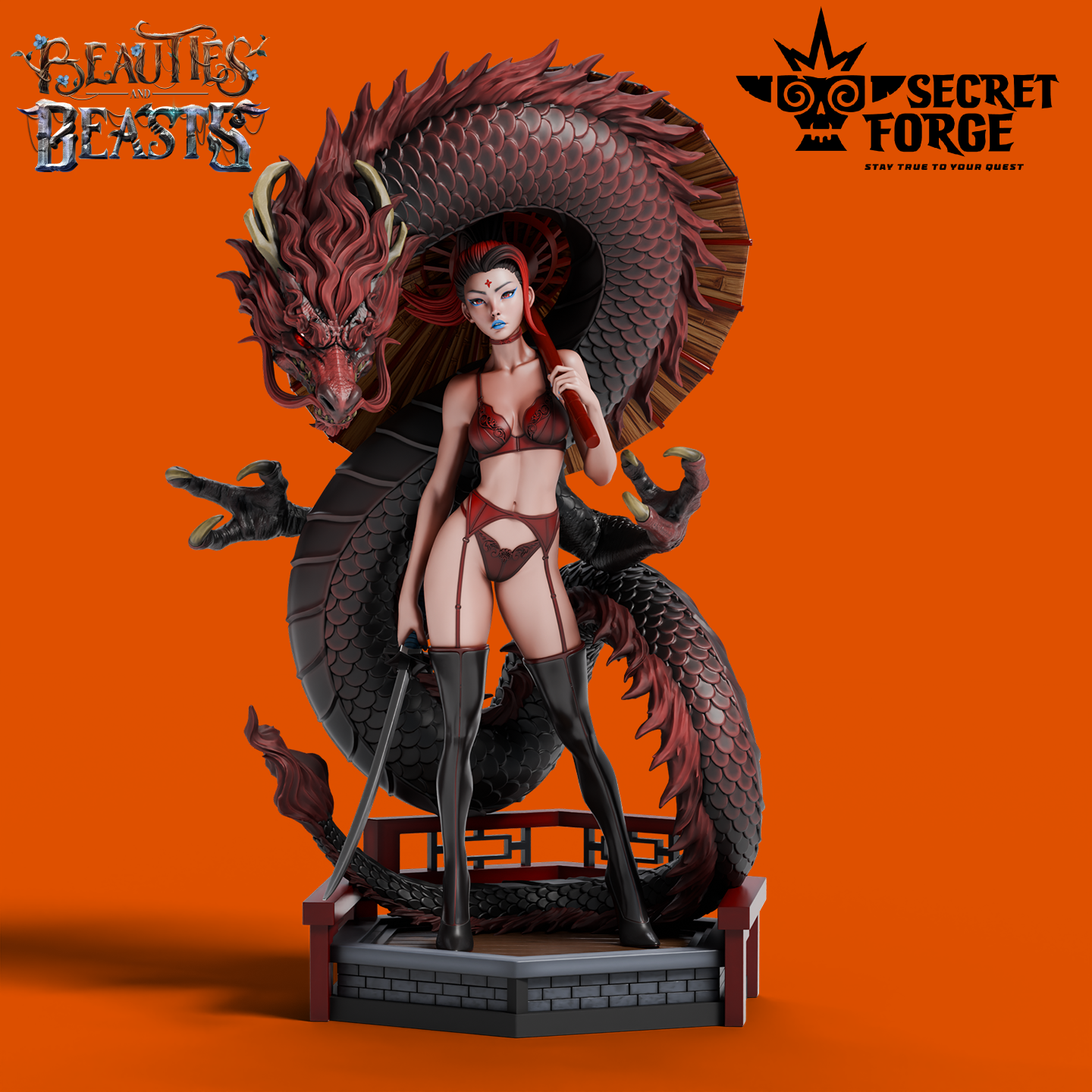 Figurka Luna – Opiekunka smoków burleska – Secret Forge | miniatura kolekcjonerska 75mm / 112mm