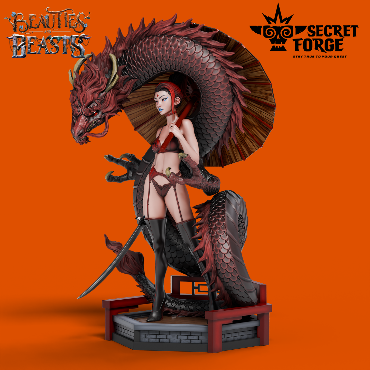 Figurka Luna – Opiekunka smoków burleska – Secret Forge | miniatura kolekcjonerska 75mm / 112mm