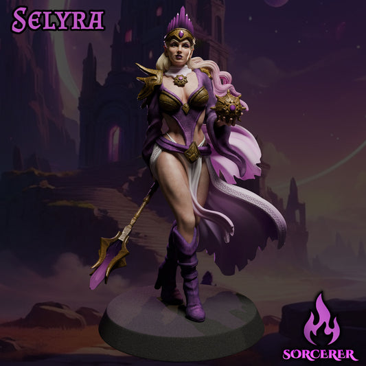 Selyra painted female sorcerer miniature 75mm by Black Bird Miniatures