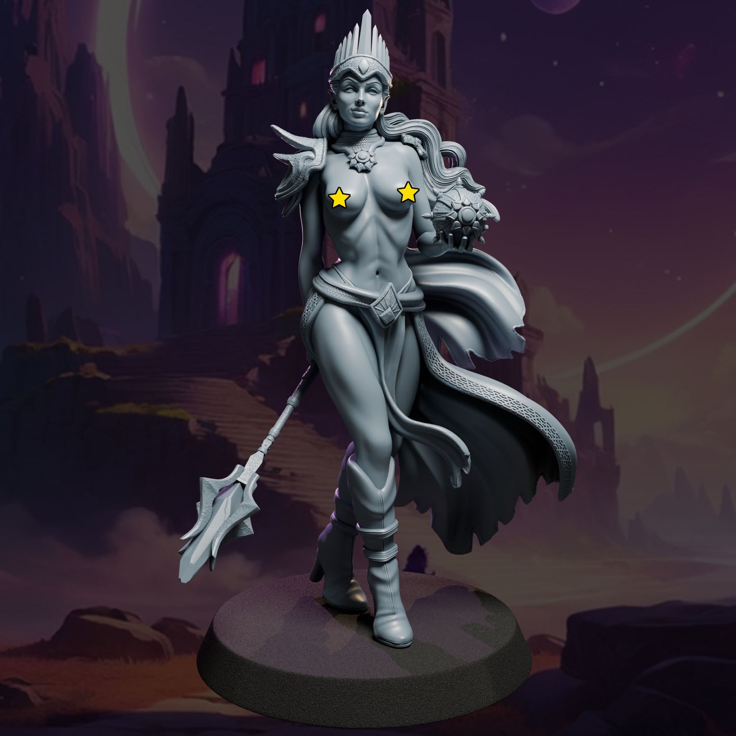 Selyra painted female sorcerer miniature 75mm by Black Bird Miniatures