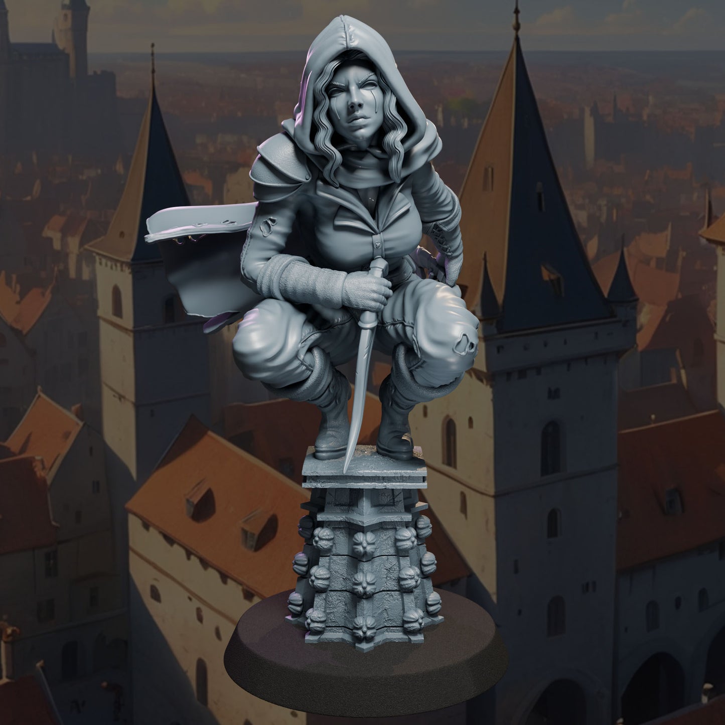 Sethra unpainted resin assassin model 32/75mm from Ladies of the Dark Age collection