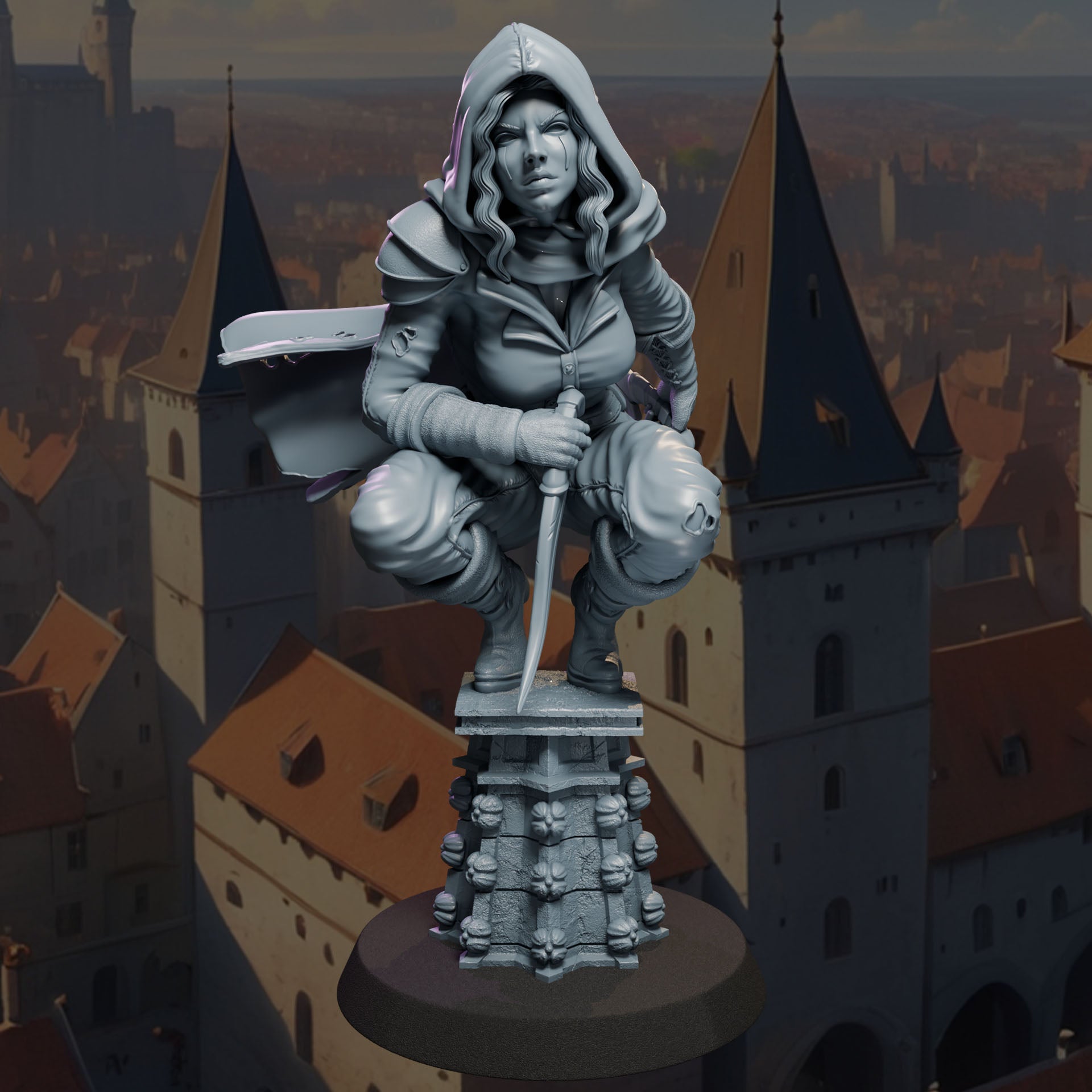 Sethra unpainted resin assassin model 32/75mm from Ladies of the Dark Age collection