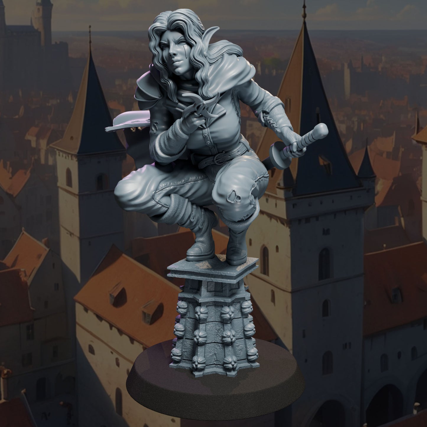 Sethra unpainted resin assassin model 32/75mm from Ladies of the Dark Age collection