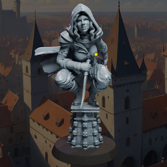 Sethra unpainted resin assassin model 32/75mm from Ladies of the Dark Age collection