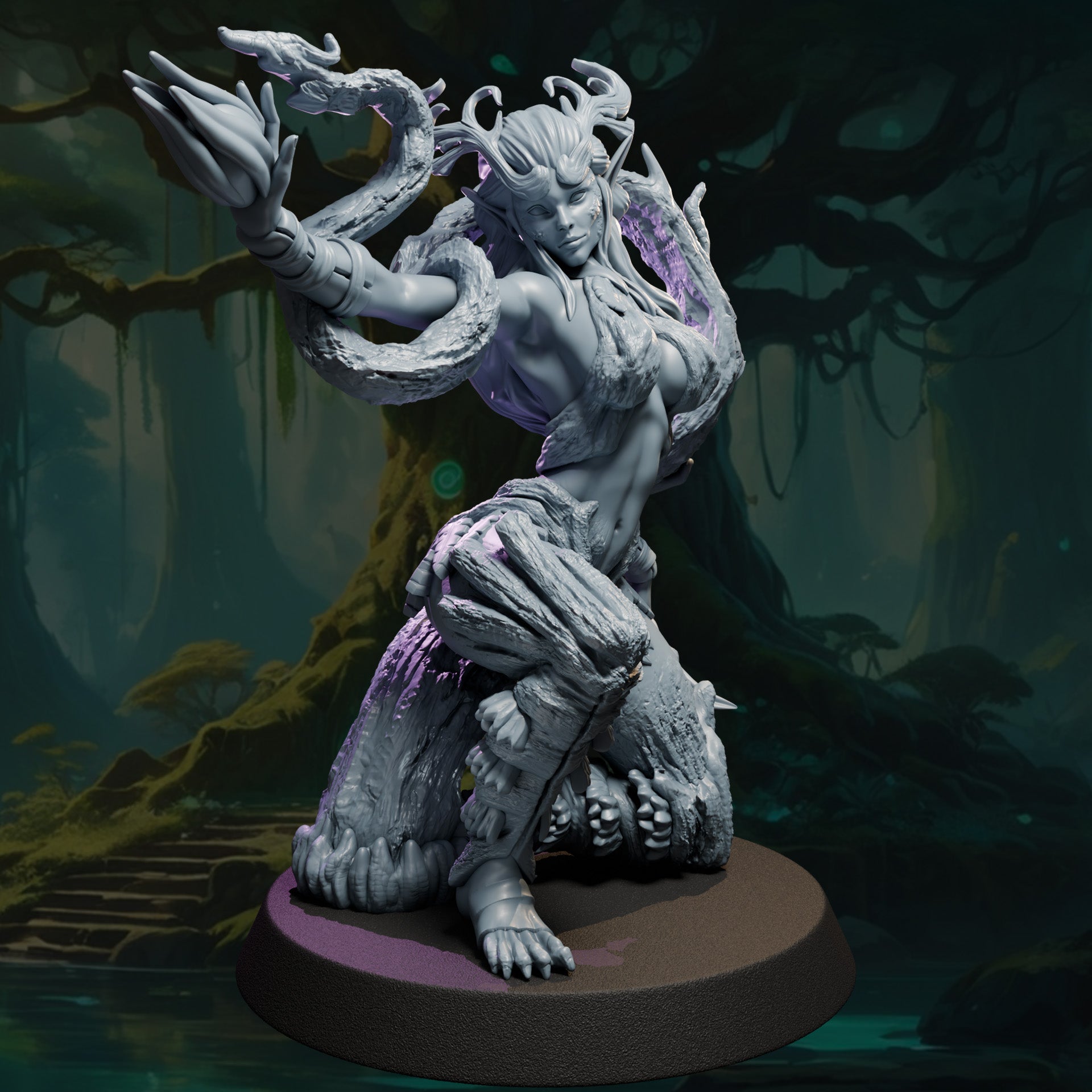 Sylwen painted fantasy druid miniature 75mm by Black Bird Miniatures