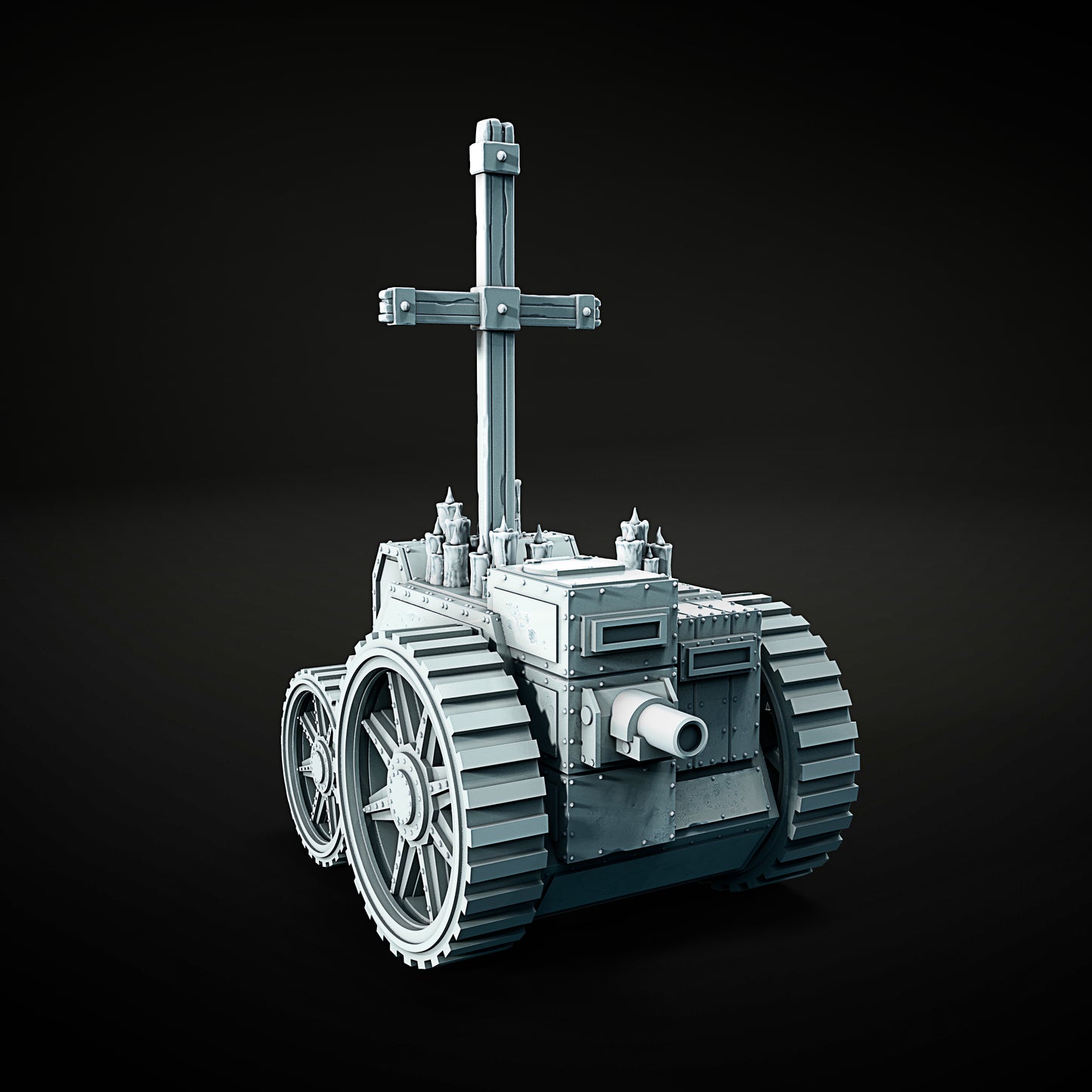 Czołg V1 – grimdark model 3D do Trench Crusade, autor Juan Manuel Vargas Villate