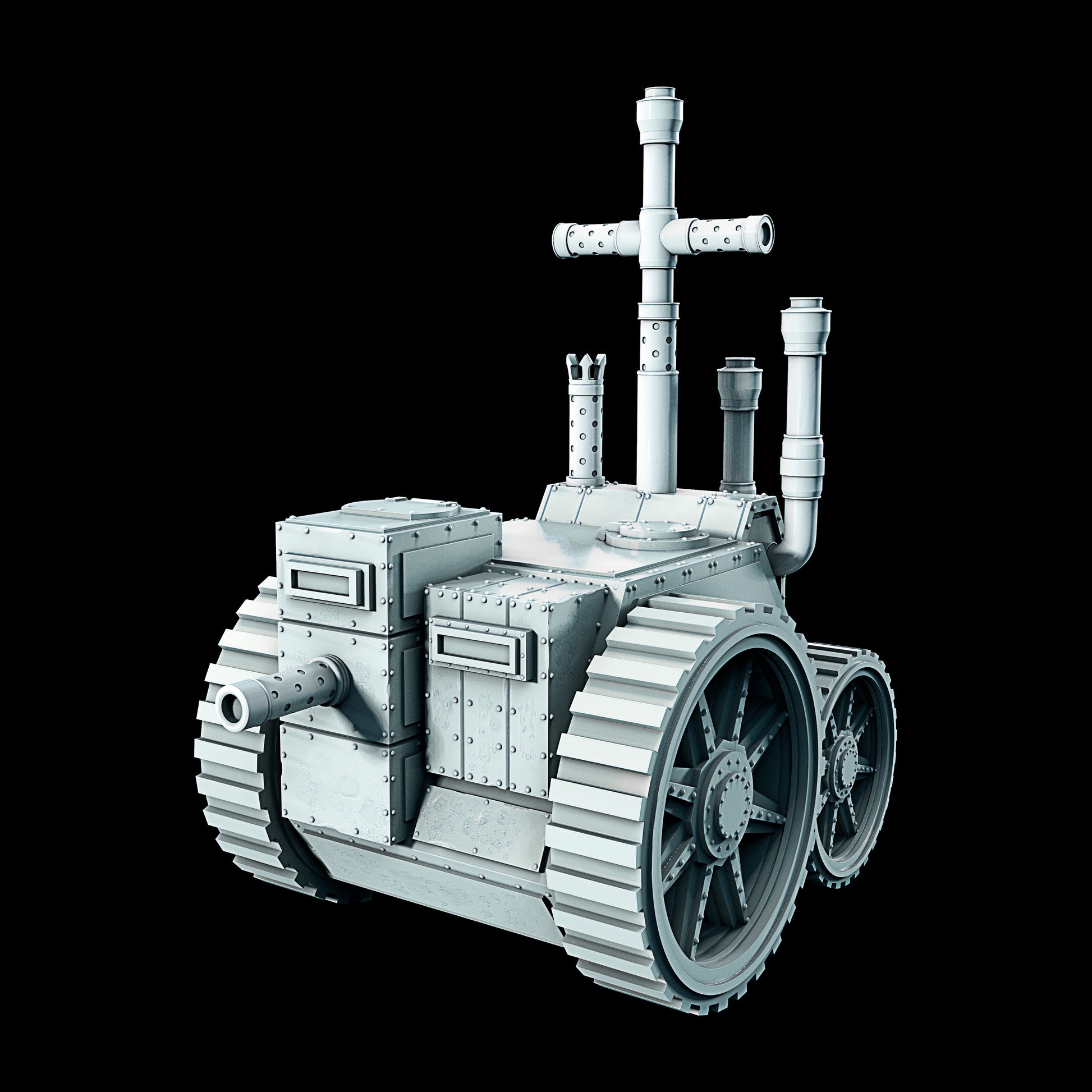 Czołg V1 – grimdark model 3D do Trench Crusade, autor Juan Manuel Vargas Villate