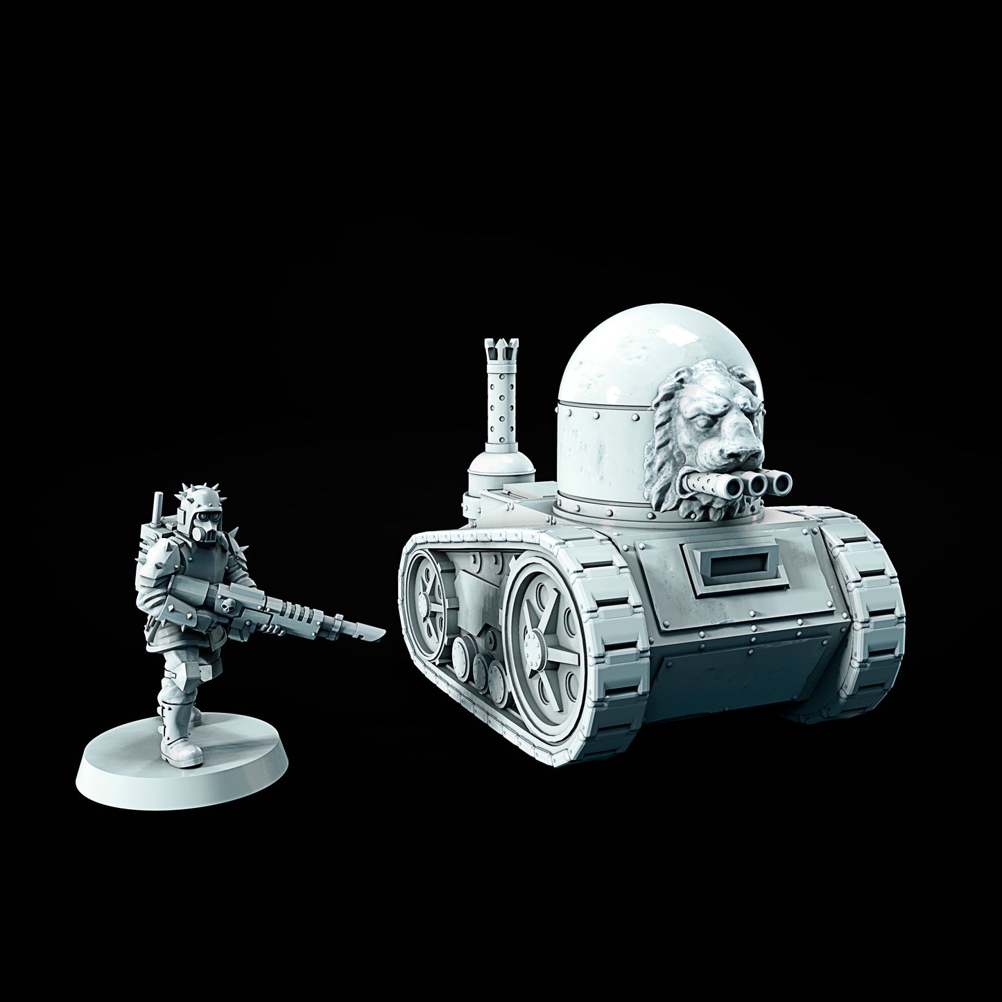 Czołg V2 – grimdark model do Trench Crusade, autor Juan Manuel Vargas Villate