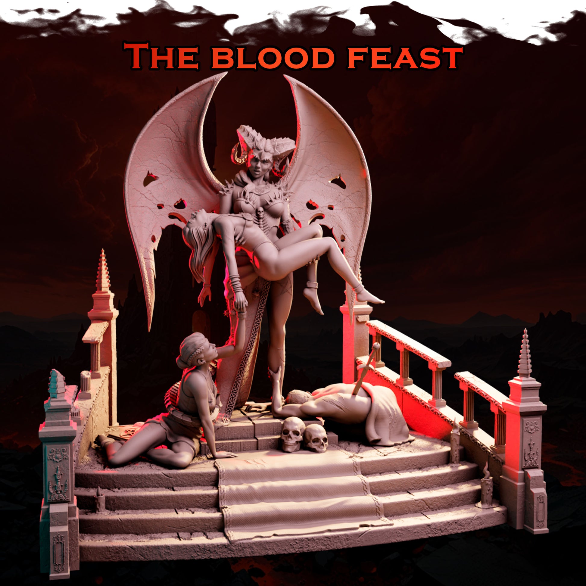 The Blood Feast – pełna scena rytuału, figurka fantasy od Black Bird Miniatures
