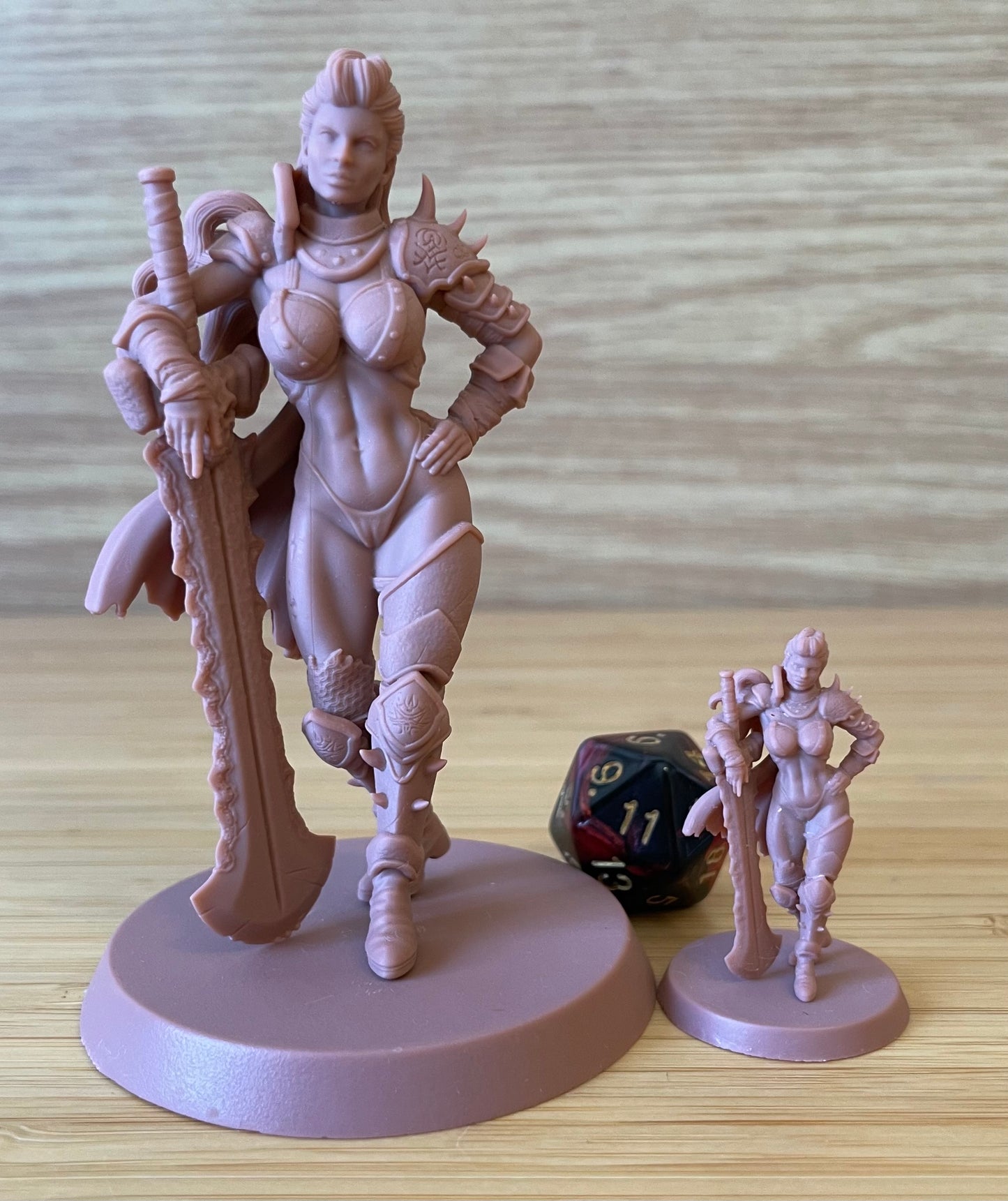Unpainted resin female barbarian 32mm model from Ladies of the Dark Age collection