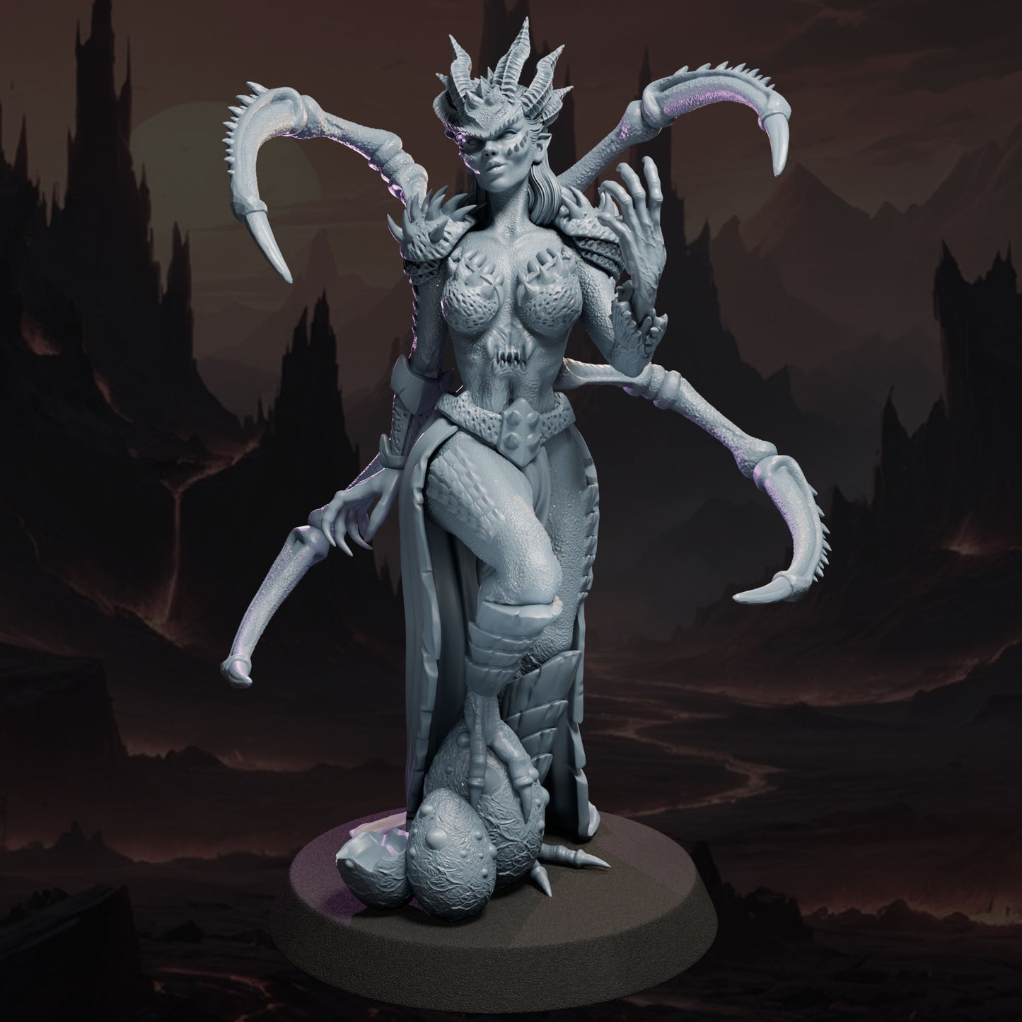 Velrithis – detailed demon hybrid model 32 mm / 75 mm from Ladies of the Dark Age