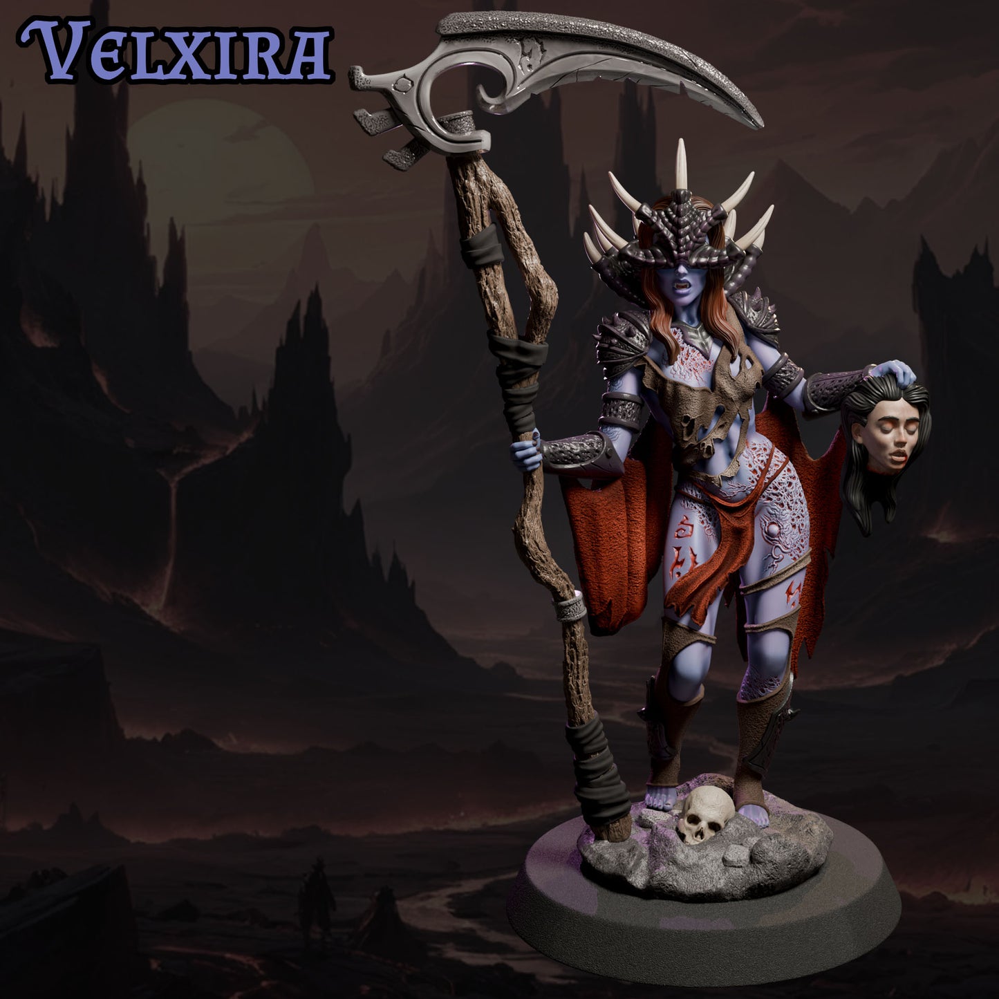 Velxira – figurka kolekcjonerska 3D od Black Bird Miniatures, wersja pomalowana, skala 75 mm